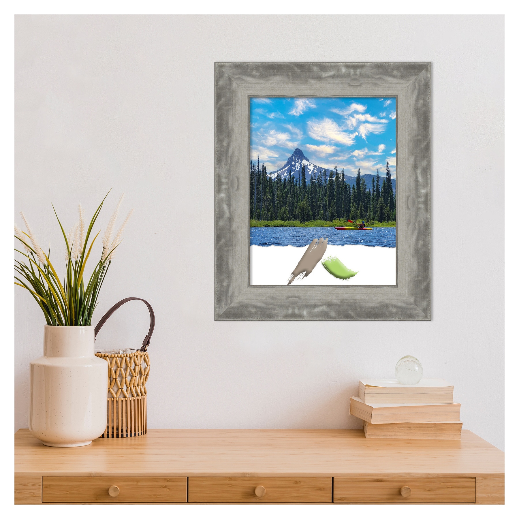 Waveline Silver 11x14 Polystyrene Wall Picture Frame