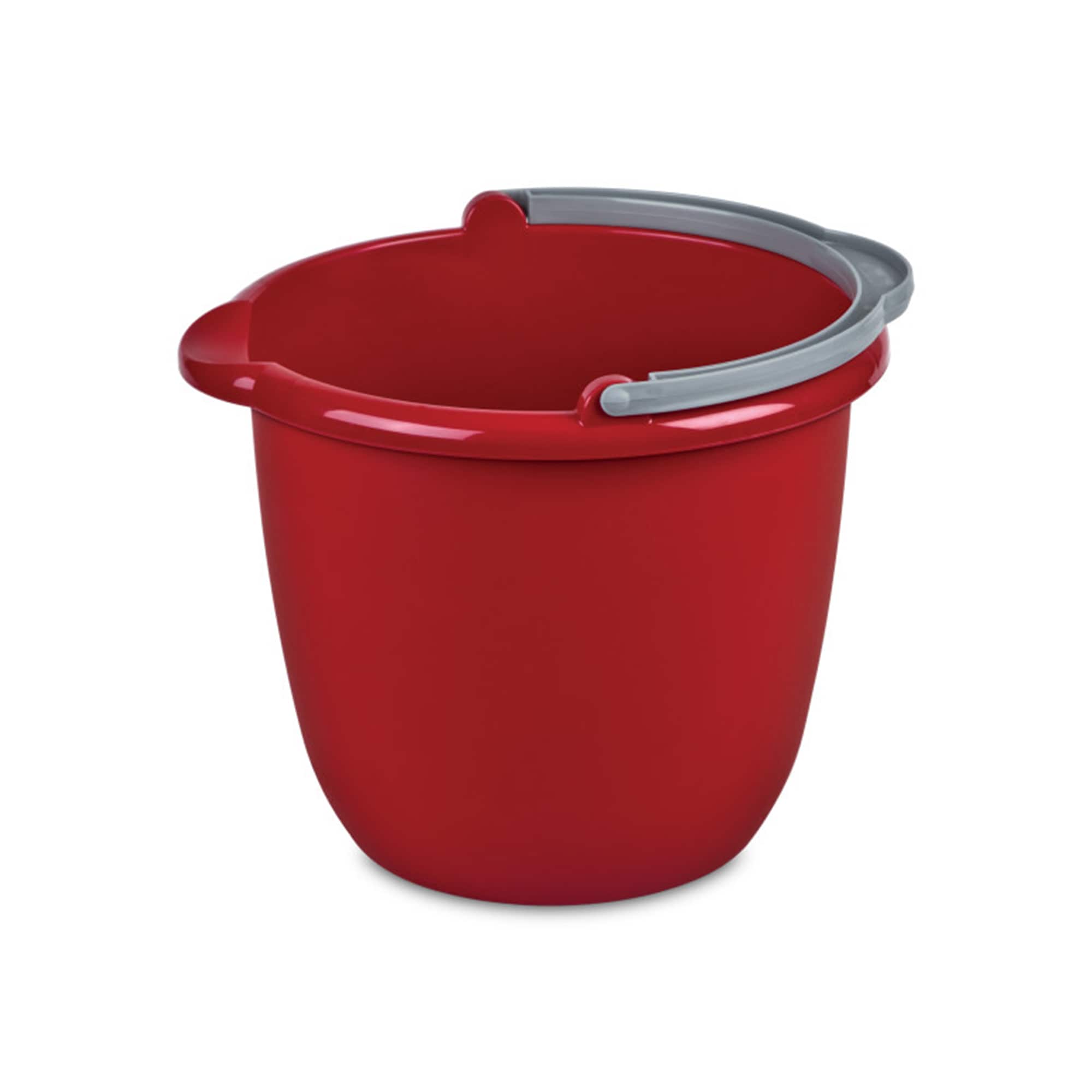 Sterilite 12 X 11205812 Large 10-Qt Easy Pour Spout Pail w/ Comfy Grip Handle  Red (12 Pack)