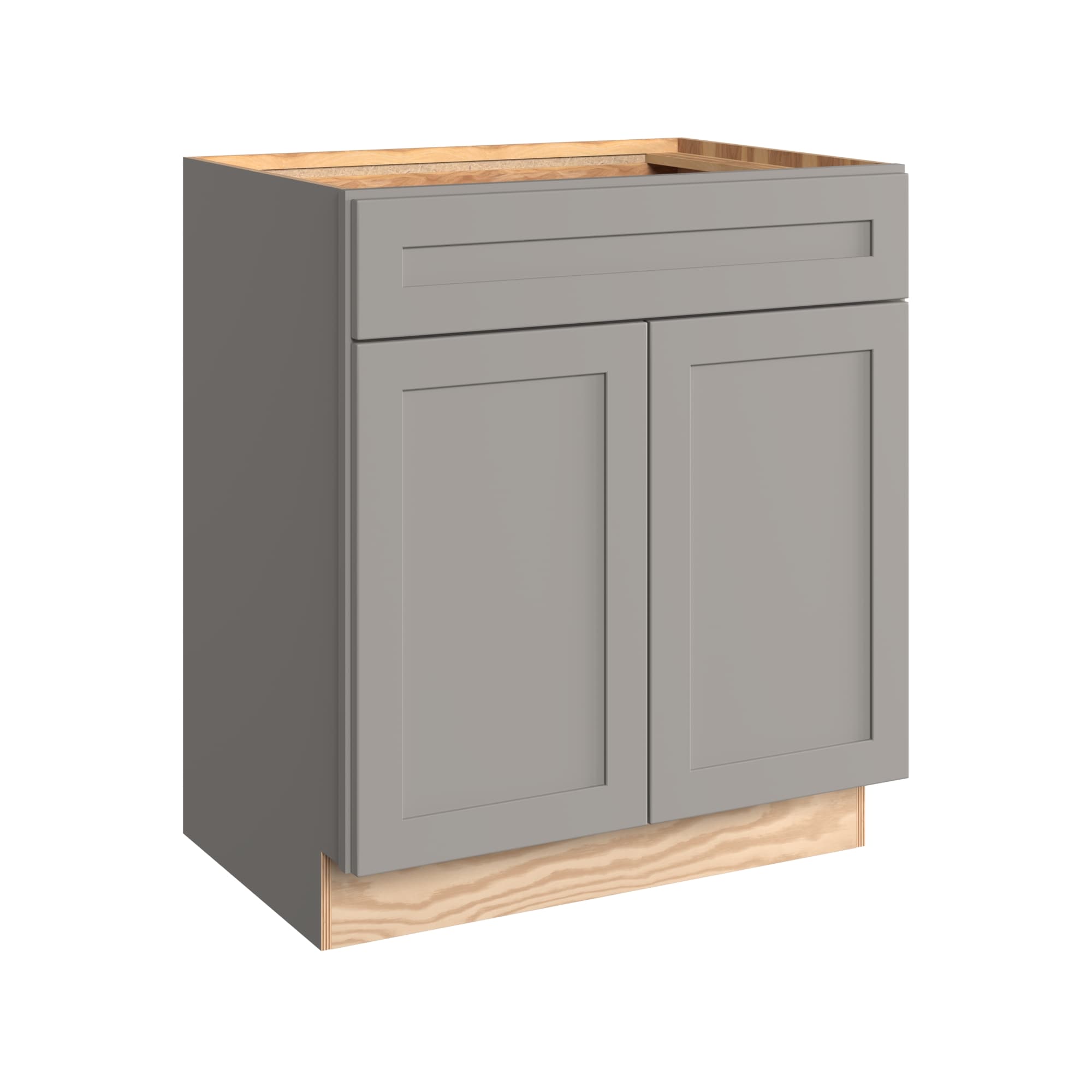 KraftMaid Momentum VSB302134G81 Deveron 30-in Pebble Grey Bathroom Vanity Base Cabinet without Top