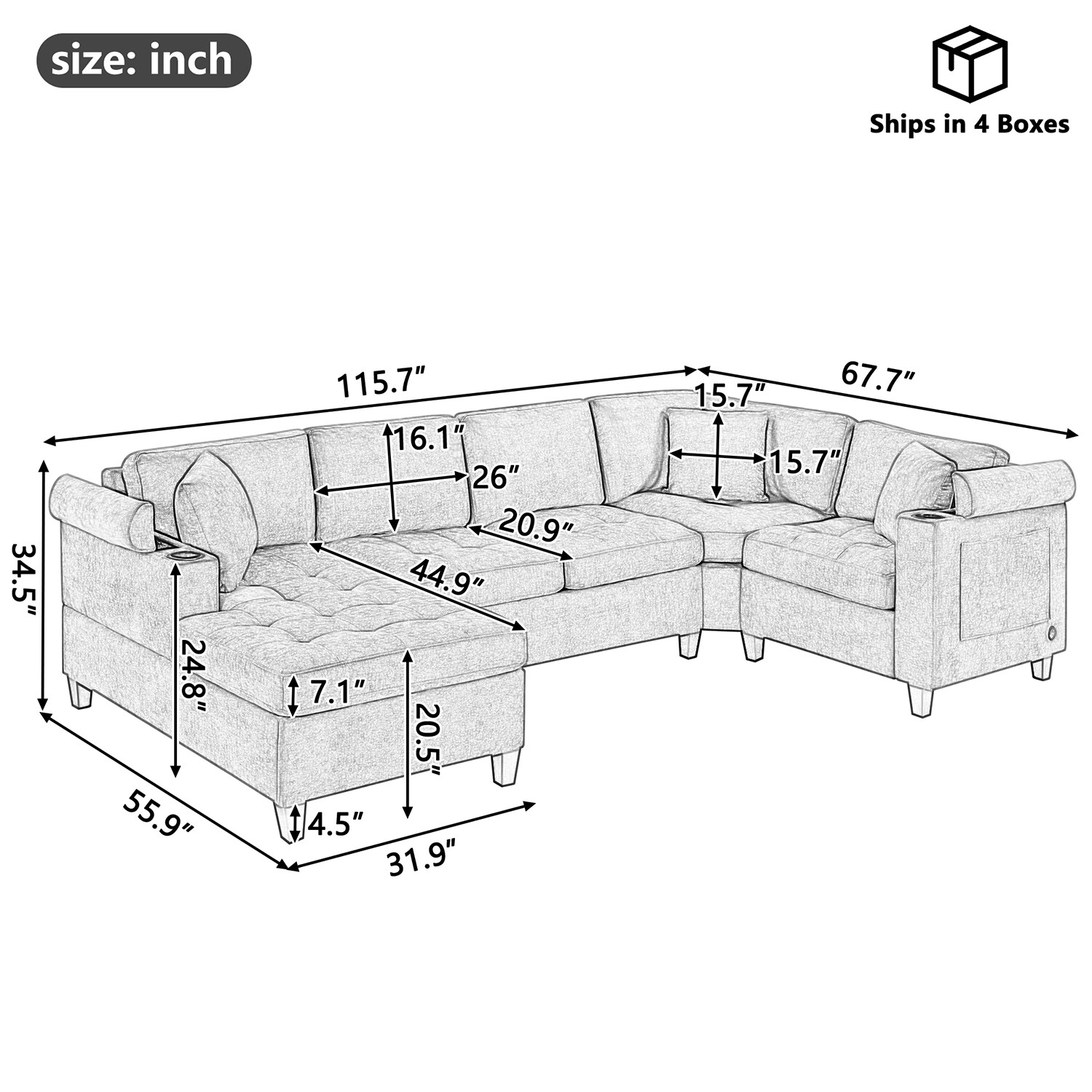 GZMR GZ-GN3613F Sofas-Loveseats - View #6