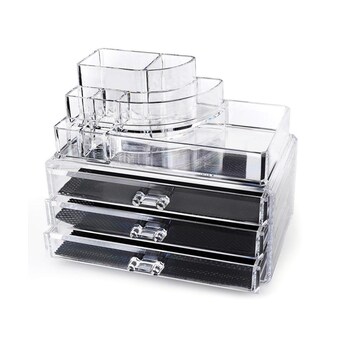 Home USA Clear Acrylic Makeup Organizer in the Bathroom Accessories department at