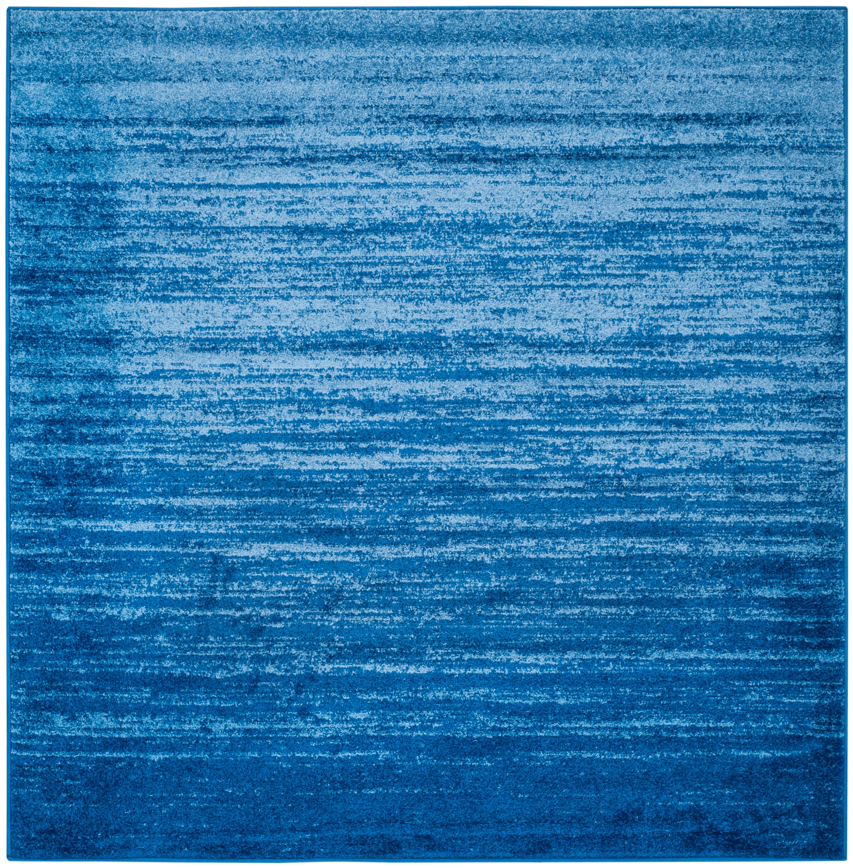 Light Blue and Dark Blue Square Abstract Area Rug