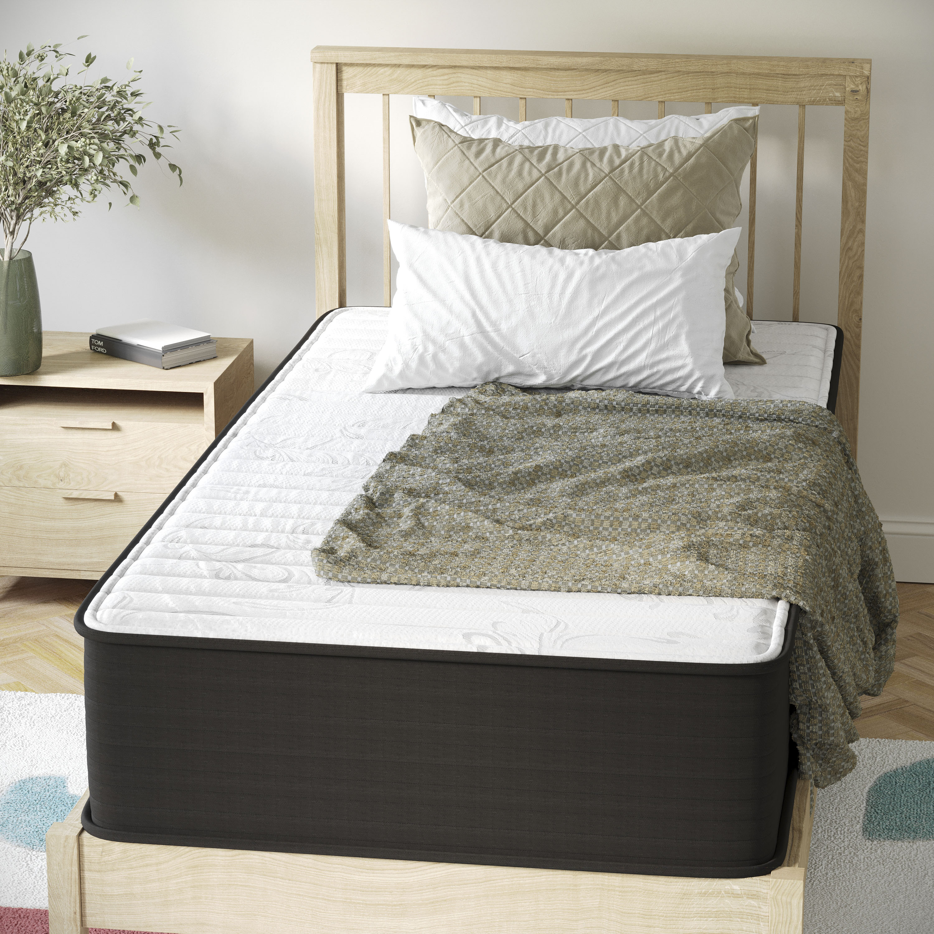Flash Furniture 12" Twin Eurotop Innerspring Mattress with Adjustable Bed Compatibility