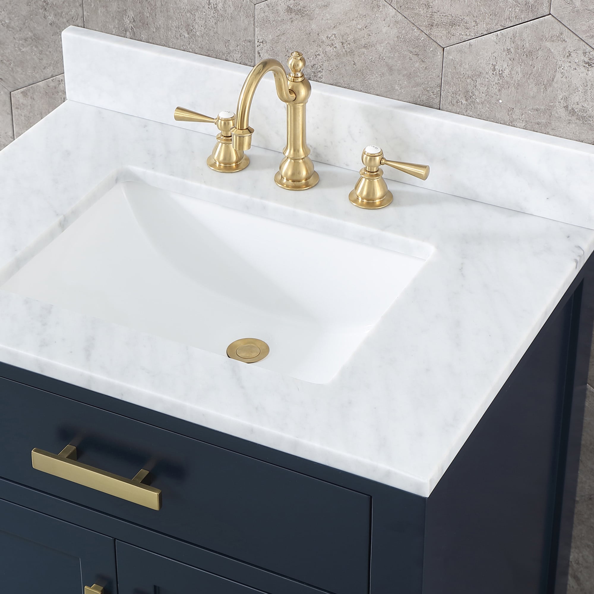 Water Creation F2 Satin Gold Widespread 2-handle Bathroom Sink Faucet 