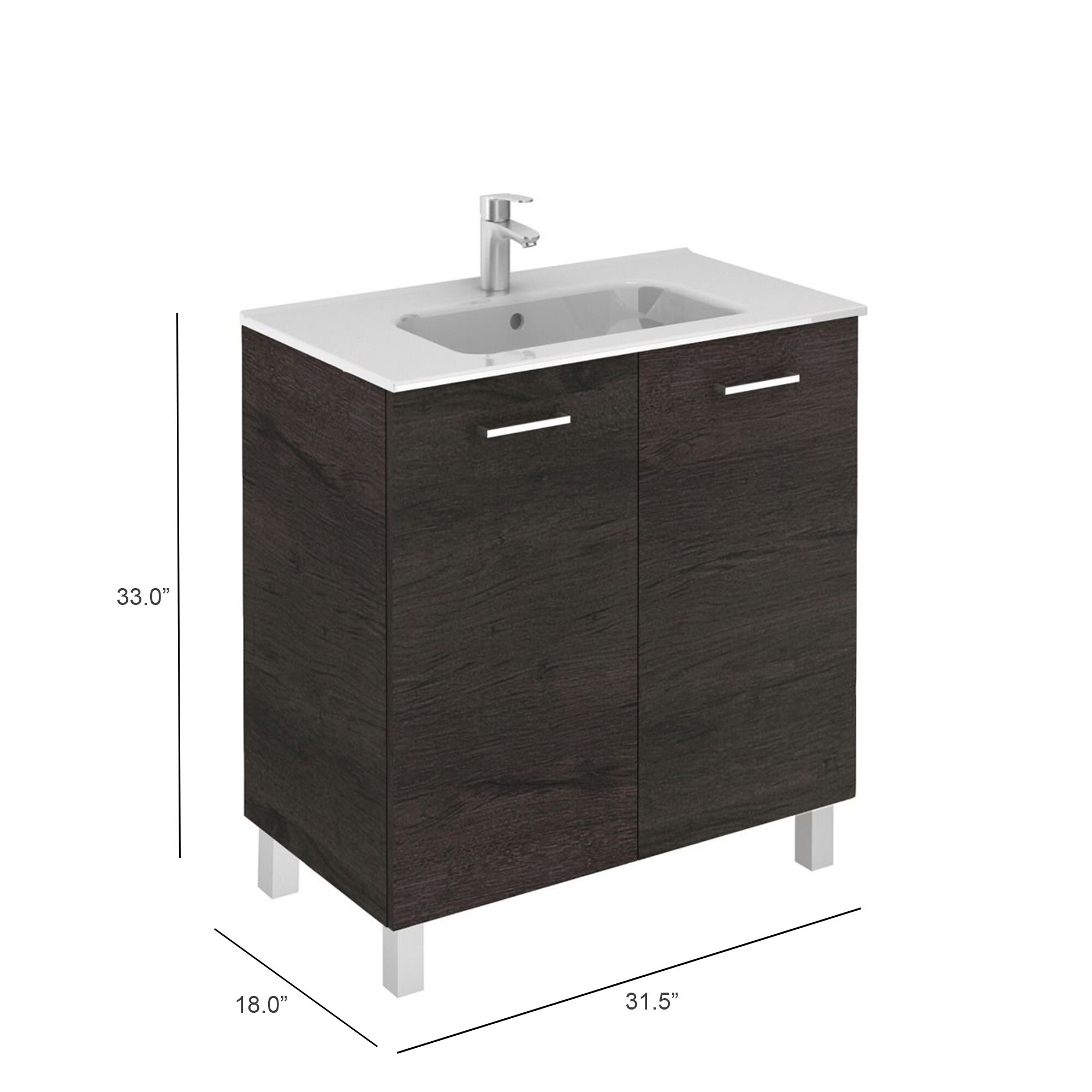 WS Bath Collections LOGIC 80 WE Bath-Vanity-Combo - View #5