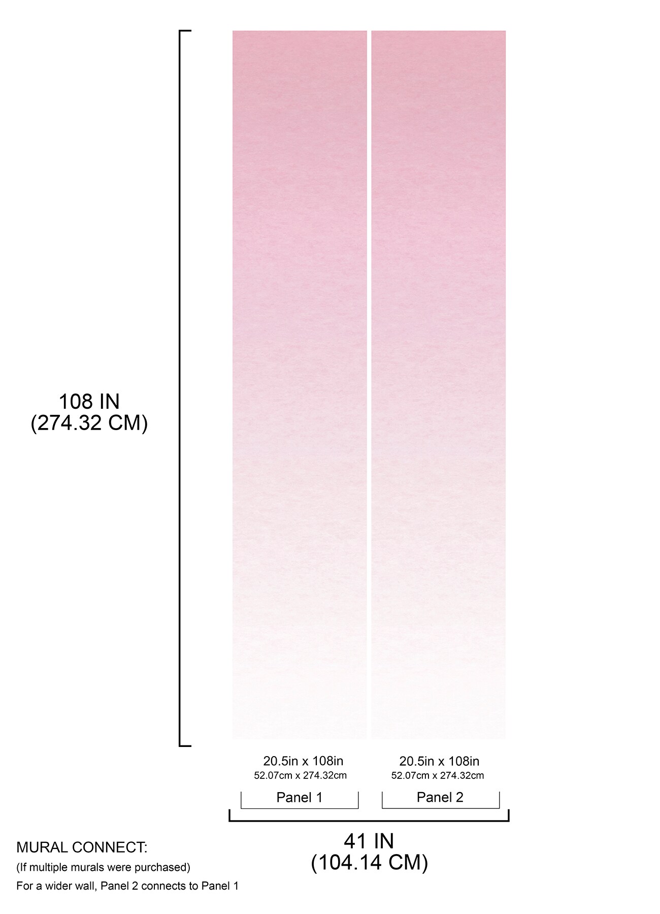 Pink Aura Ombre Peel and Stick Wall Mural