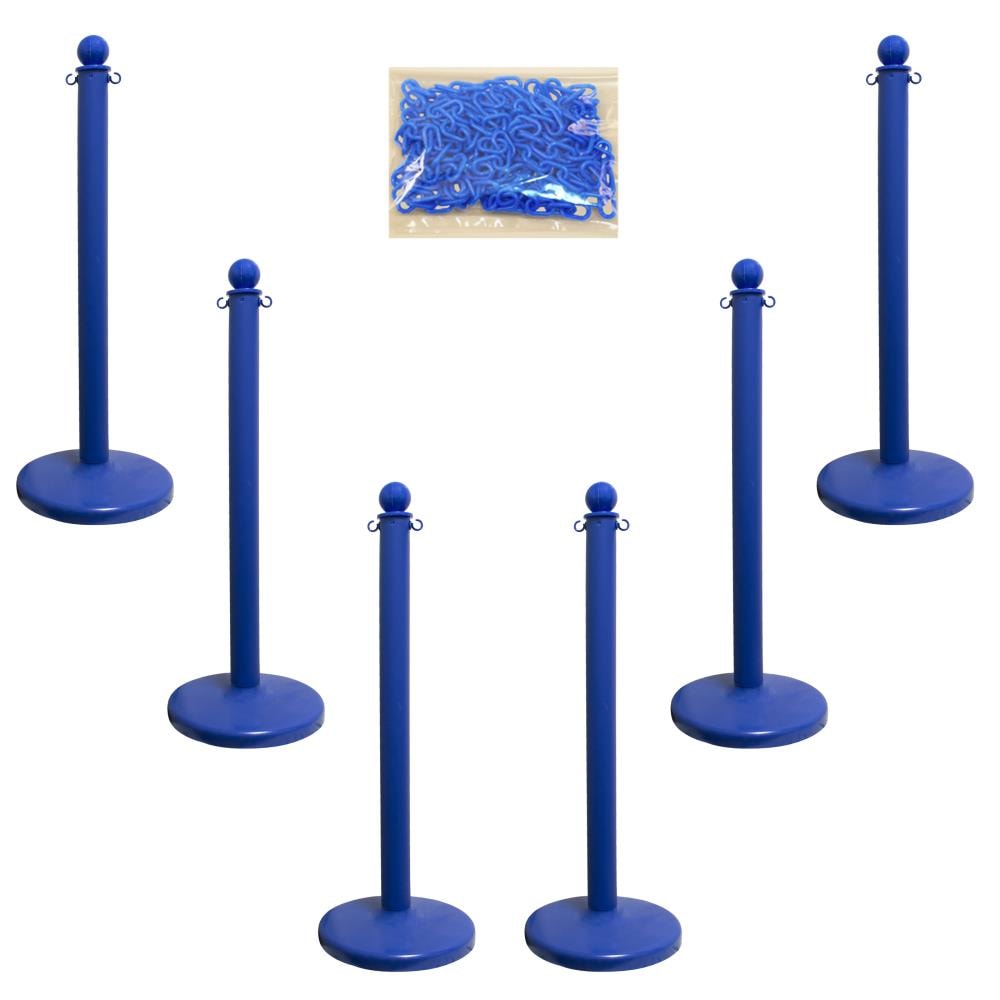 Mr. Chain 71106-6 Blue Medium Duty Stanchion and Chain Kit