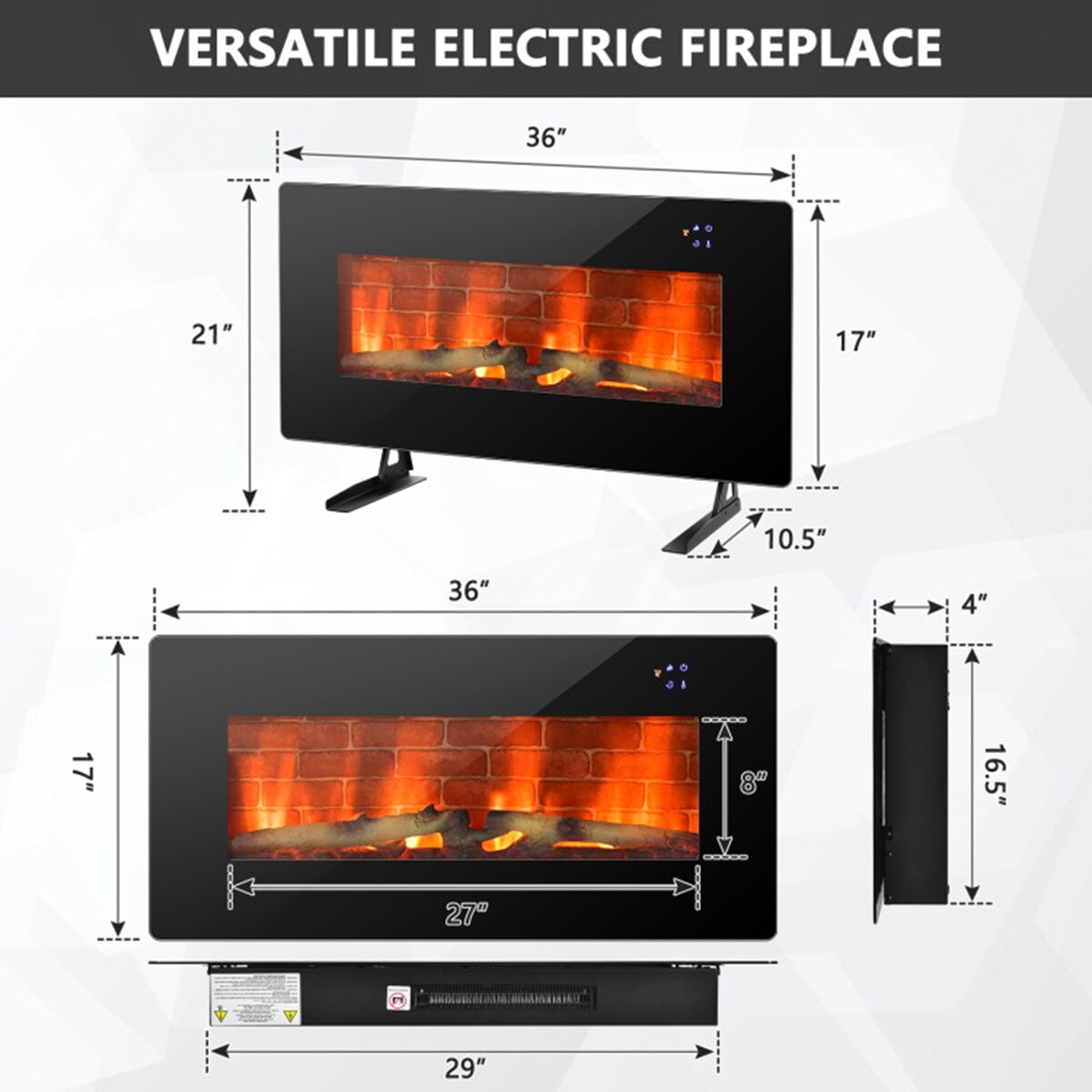 Clihome CL-BKUS-10068 Electric-Fireplaces - View #4