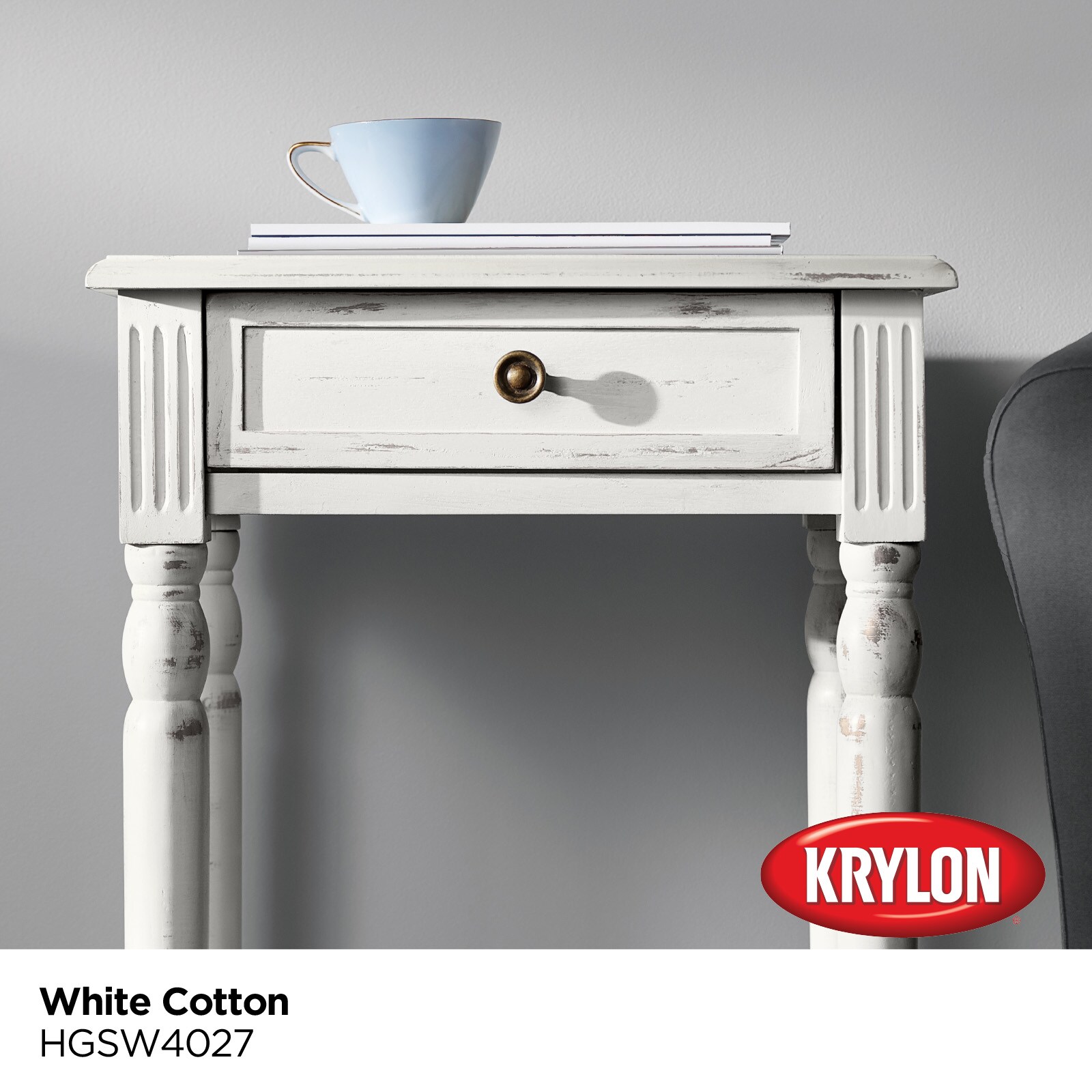 Krylon White Cotton Hgsw4027 Water-based Chalky Paint (1-Quart) in