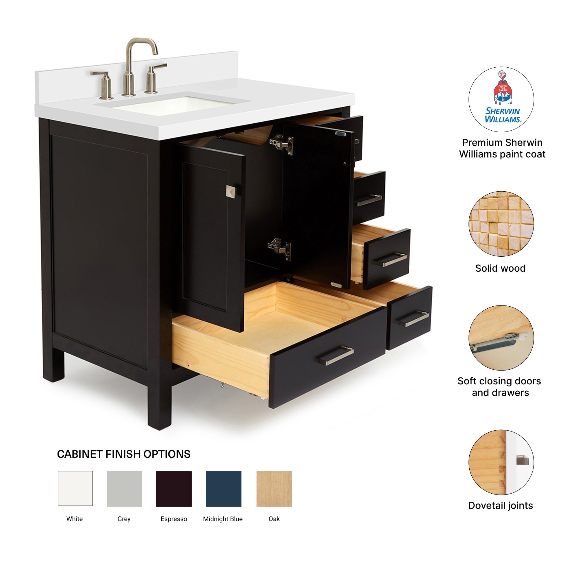 ARIEL A037SLWQRVOESP Bath-Vanity-Combo - View #4