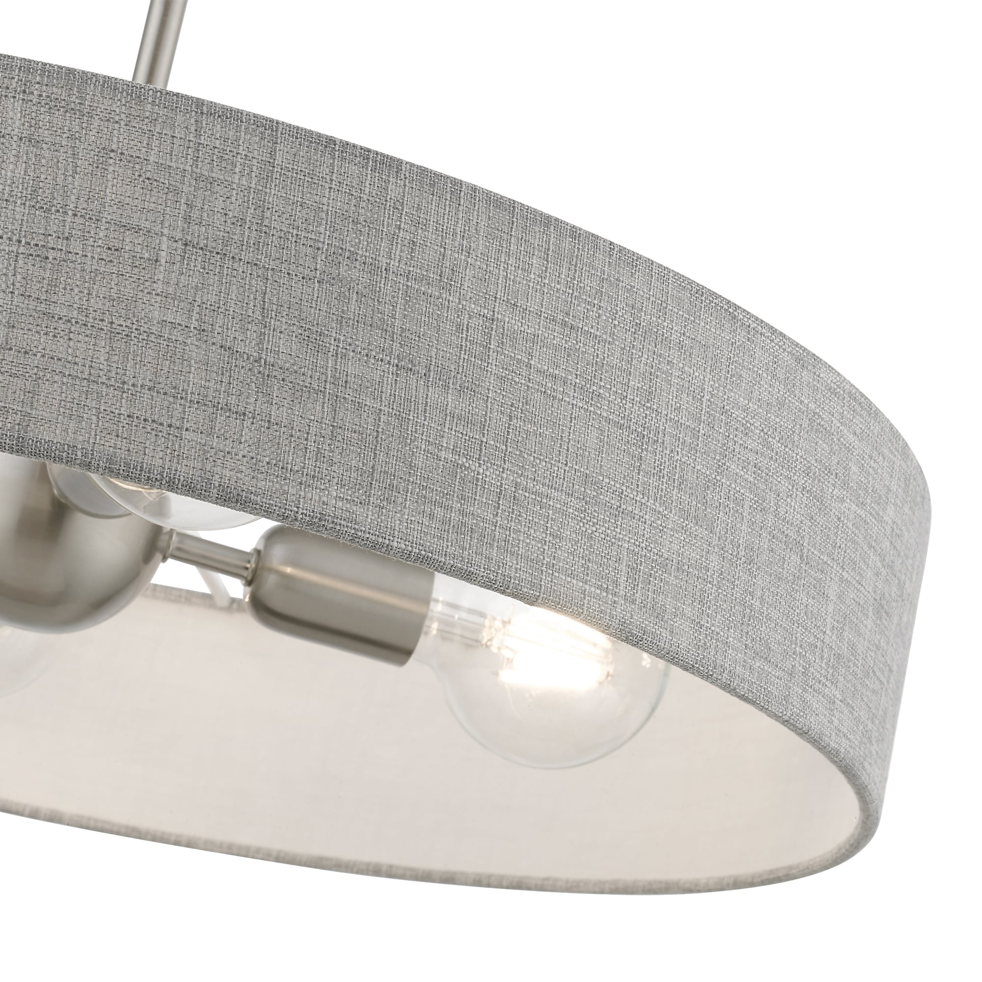 Elmhurst Brushed Nickel 4-Light Indoor Drum Pendant with Shiny White Accents