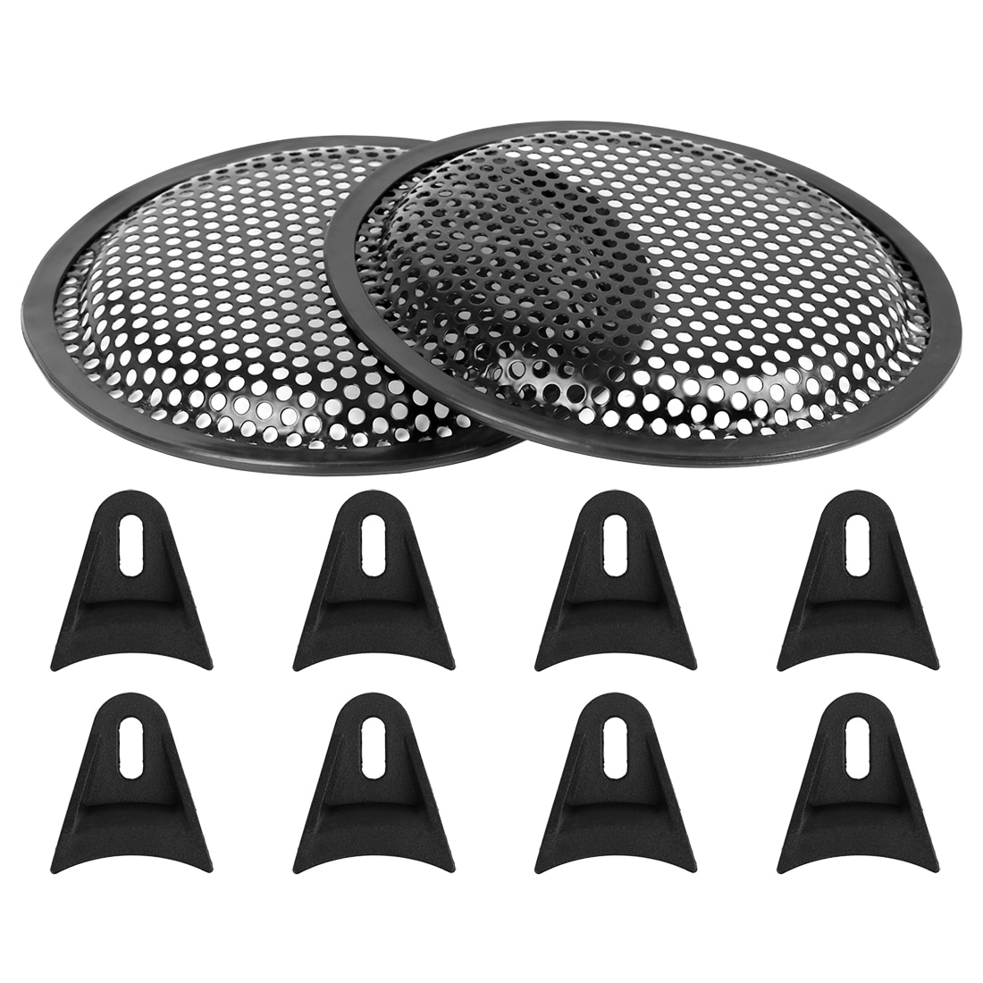 Unique Bargains Universal 6 Inch Car Audio Speaker Subwoofer Metal Waffle Grill Cover Protector with Rubber Edge and Clips 2pcs