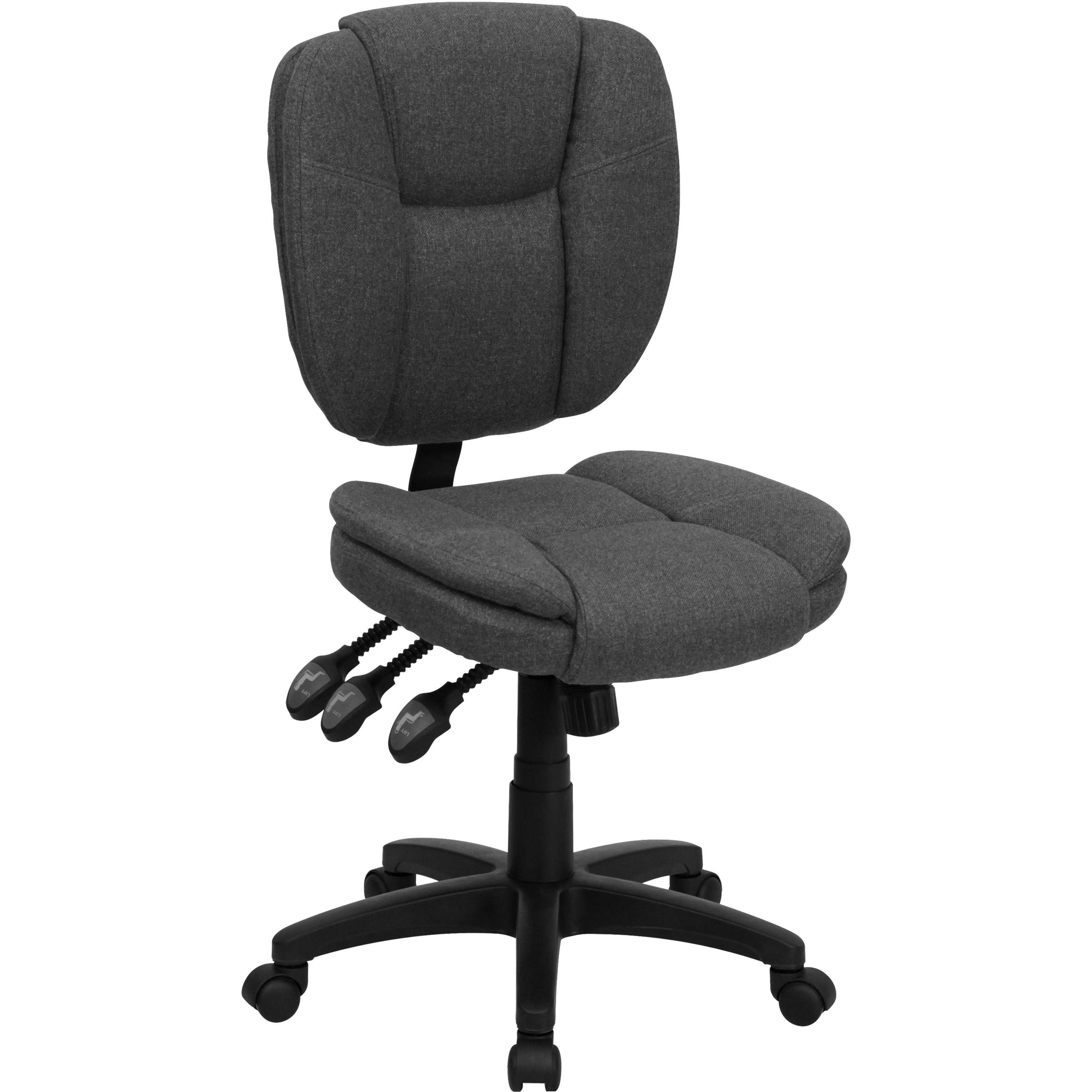 Flash Furniture 812581017915 Caroline Gray Fabric Contemporary Adjustable Height Swivel Fabric Task Chair