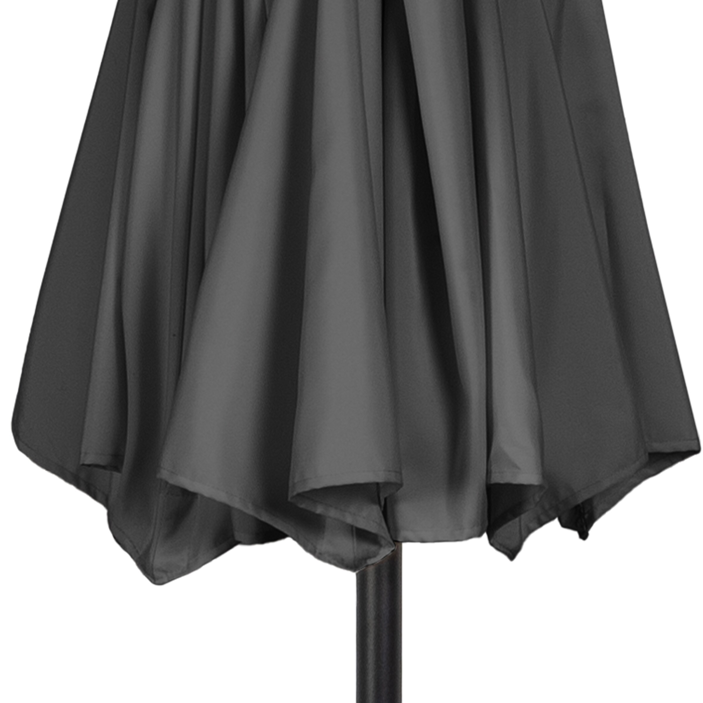10-Foot Gray Steel Outdoor Patio Umbrella with Auto Tilt