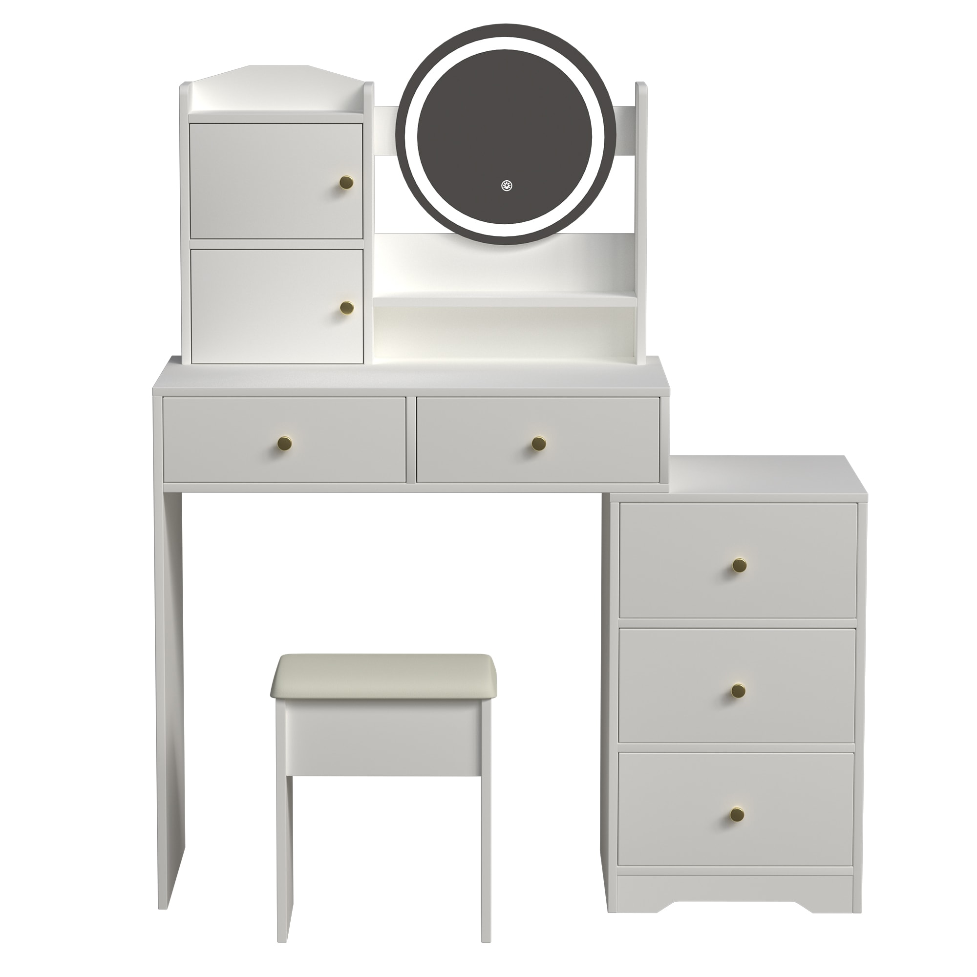 CESICIA Q106 47.24-in White Makeup Vanity