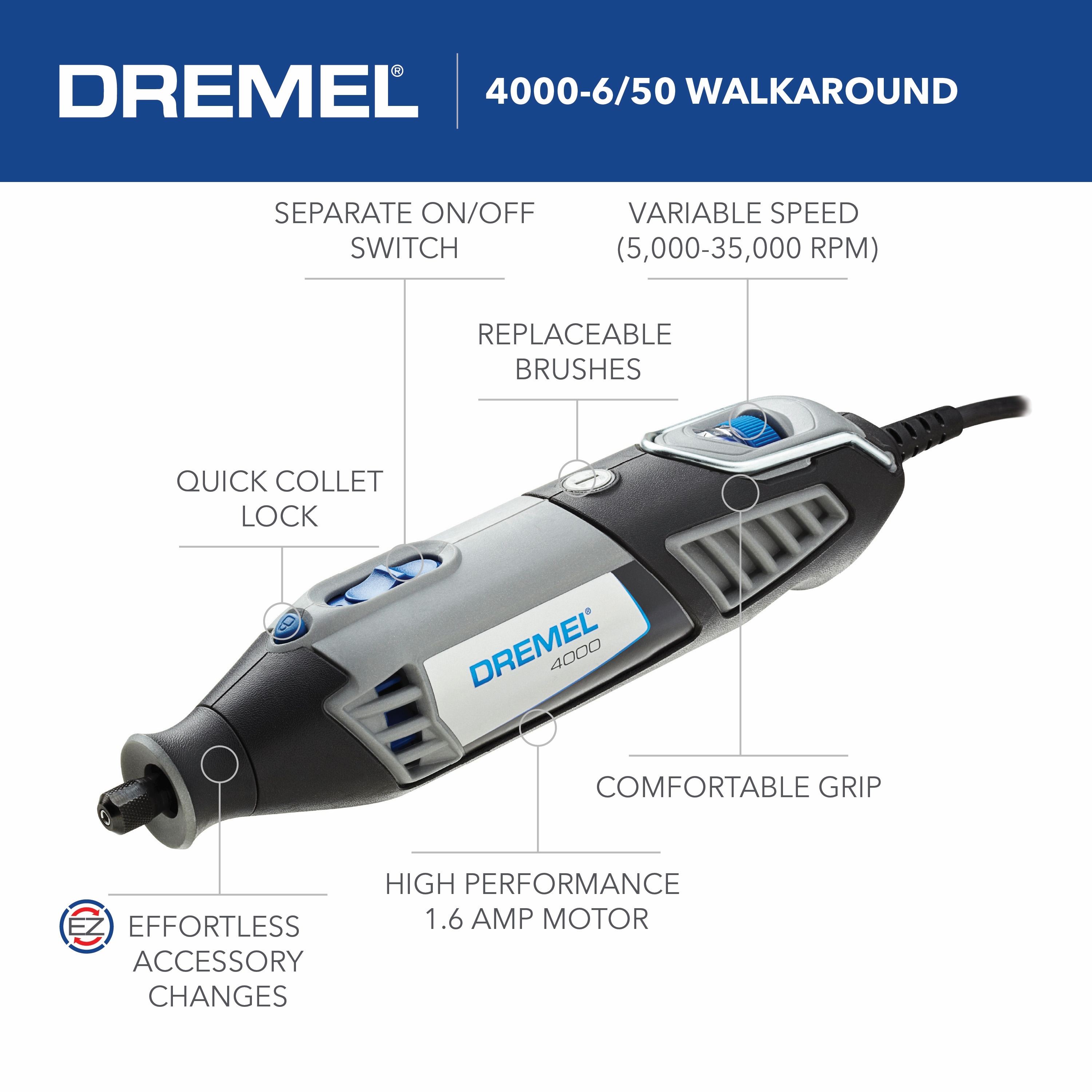 Dremel 3000 Variable Speed Rotary Tool & Accessories, Instructions in Hard  Case