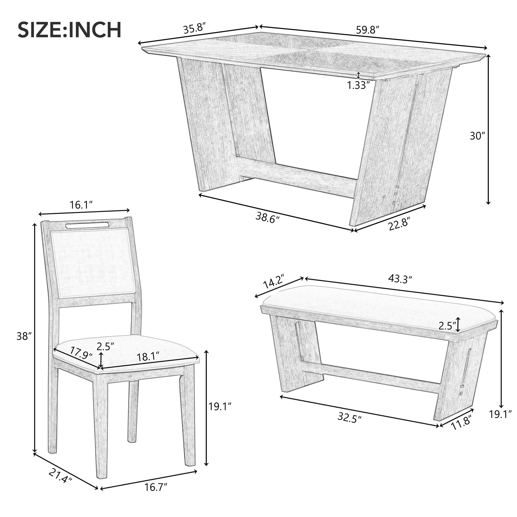 SINOFURN SYA330194BN Dining-Sets - View #4