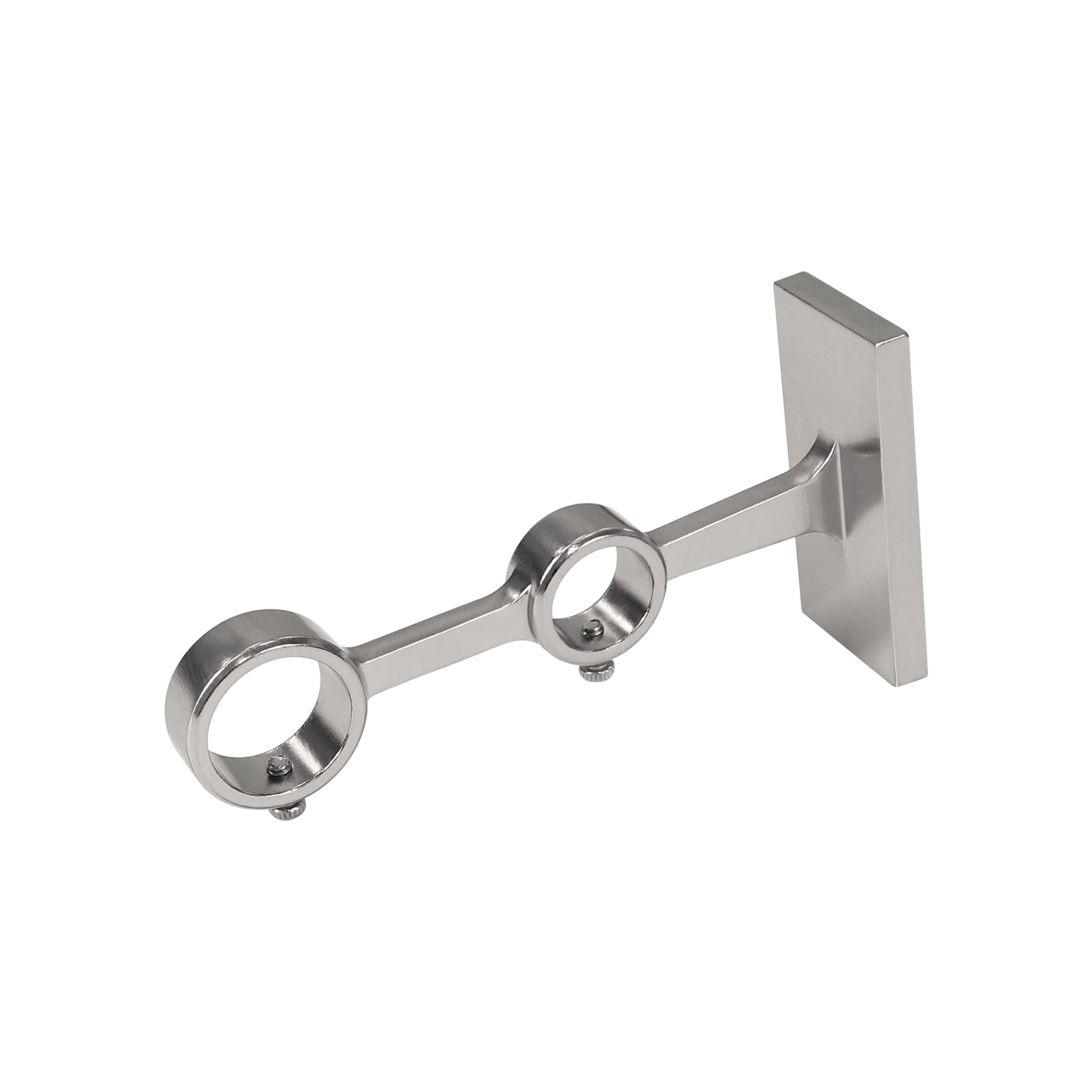 Lumi Home Furnishings 3 -Pack Brushed Nickel Steel Double curtain rod bracket