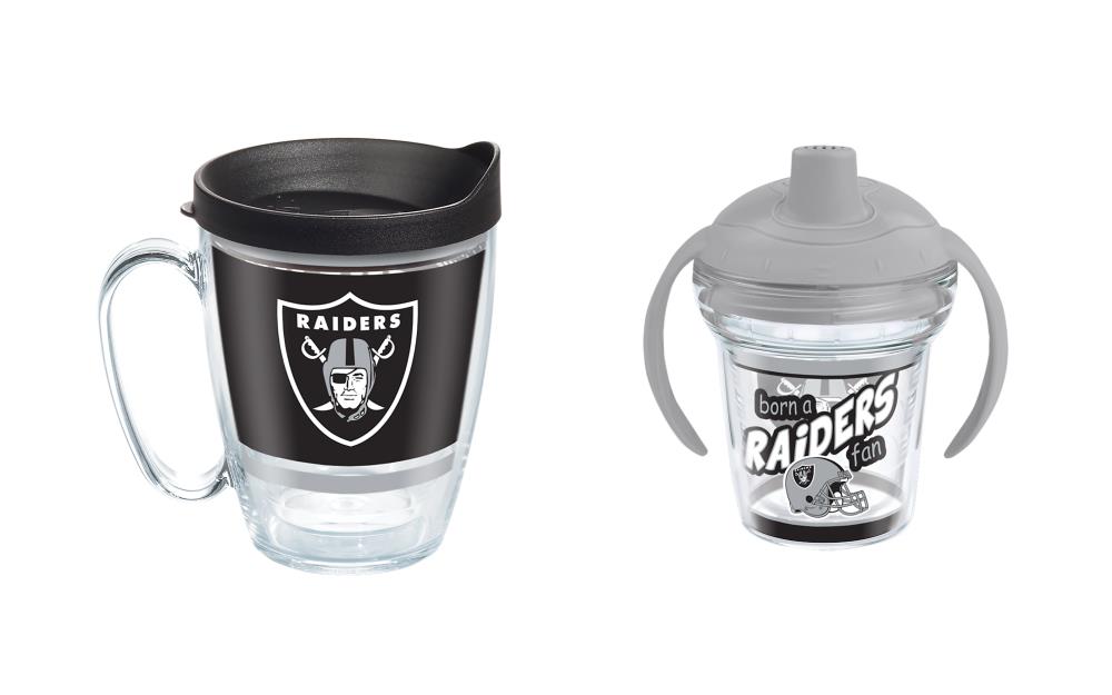 Vintage Raiders Thermos // Coffee Cup 16 Ounce Plastic Mug // 