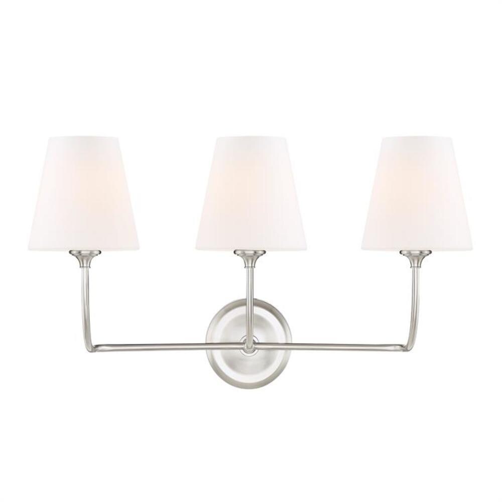 Crystorama 2443-OP-BN Sylvan 23.25-in 3 -Light Brushed Nickel Transitional Vanity light