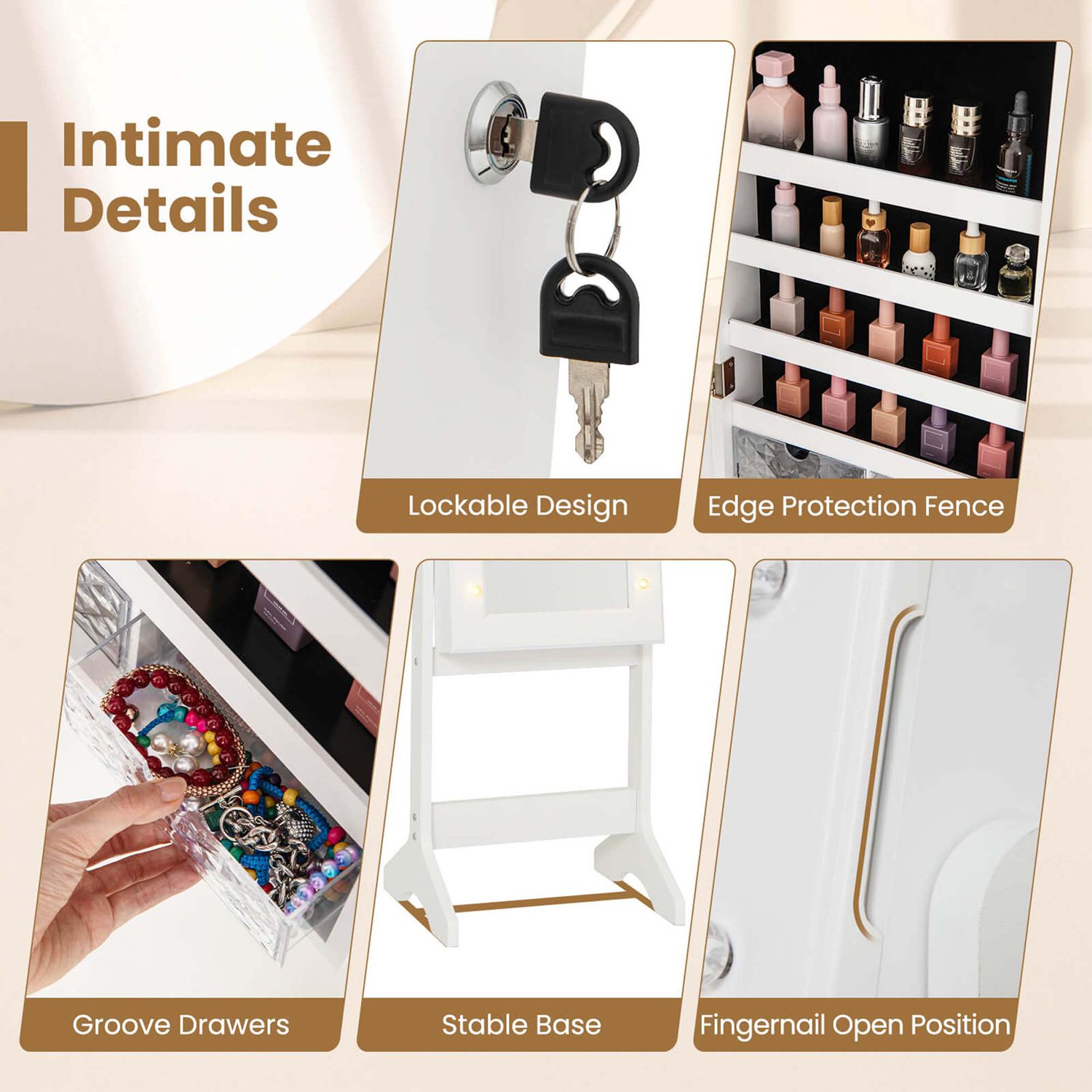 Costway HCST05089 Jewelry-Armoires - View #7