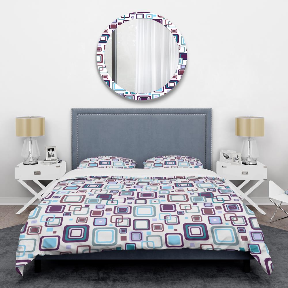 Designart BED24598-T 3 -Piece Purple Twin Duvet cover Set