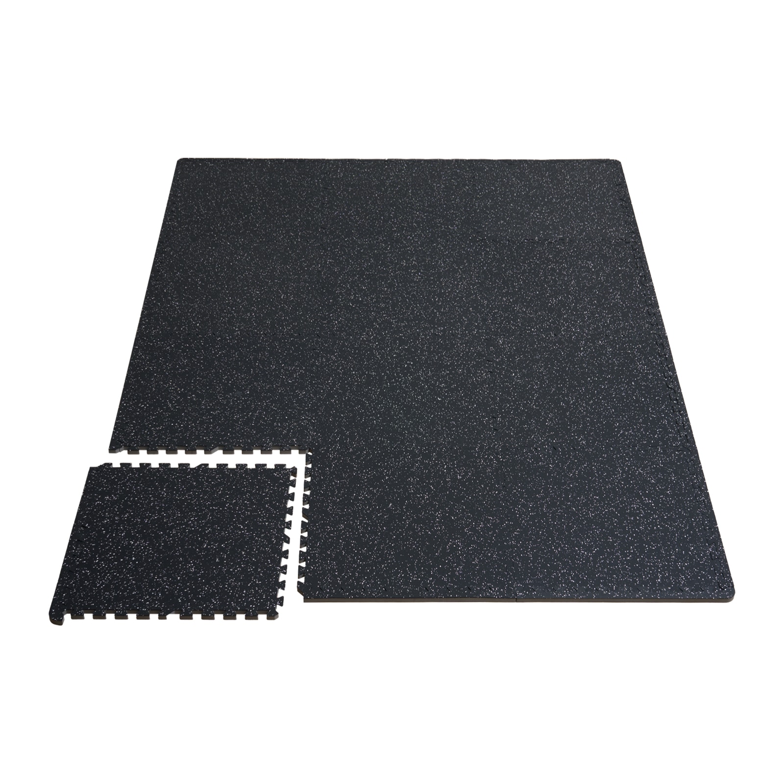 VEVOR 25-in x 25-in Interlocking Black Rubber Non-Slip Grip Indoor or outdoor Sports Runner Mat 6 -Pack