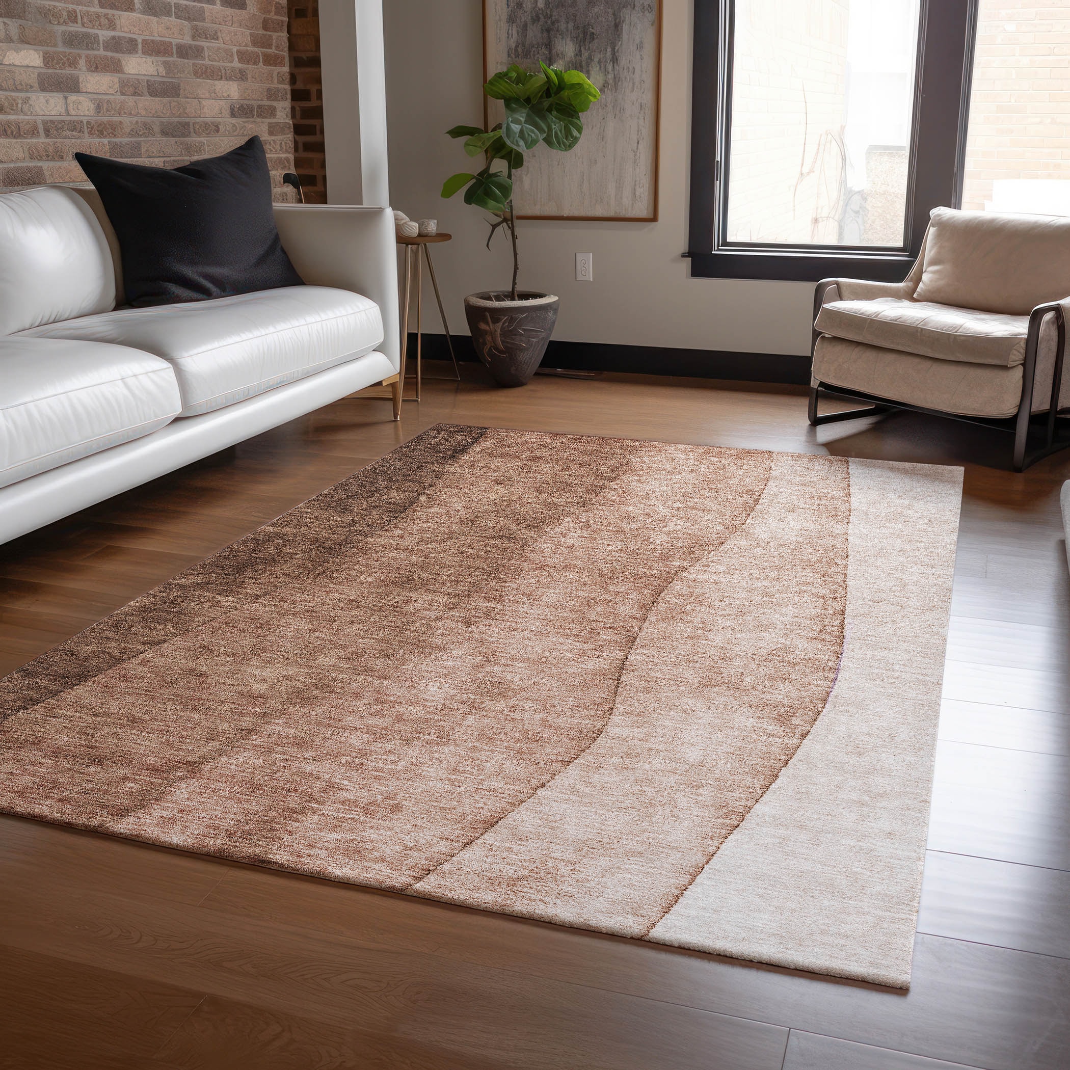Addison Rugs ACN625BR9X12 Chantille ACN625BR 9 x 12 (ft) Polyester Brown Rectangular Indoor/Outdoor Geometric Machine washable Area rug