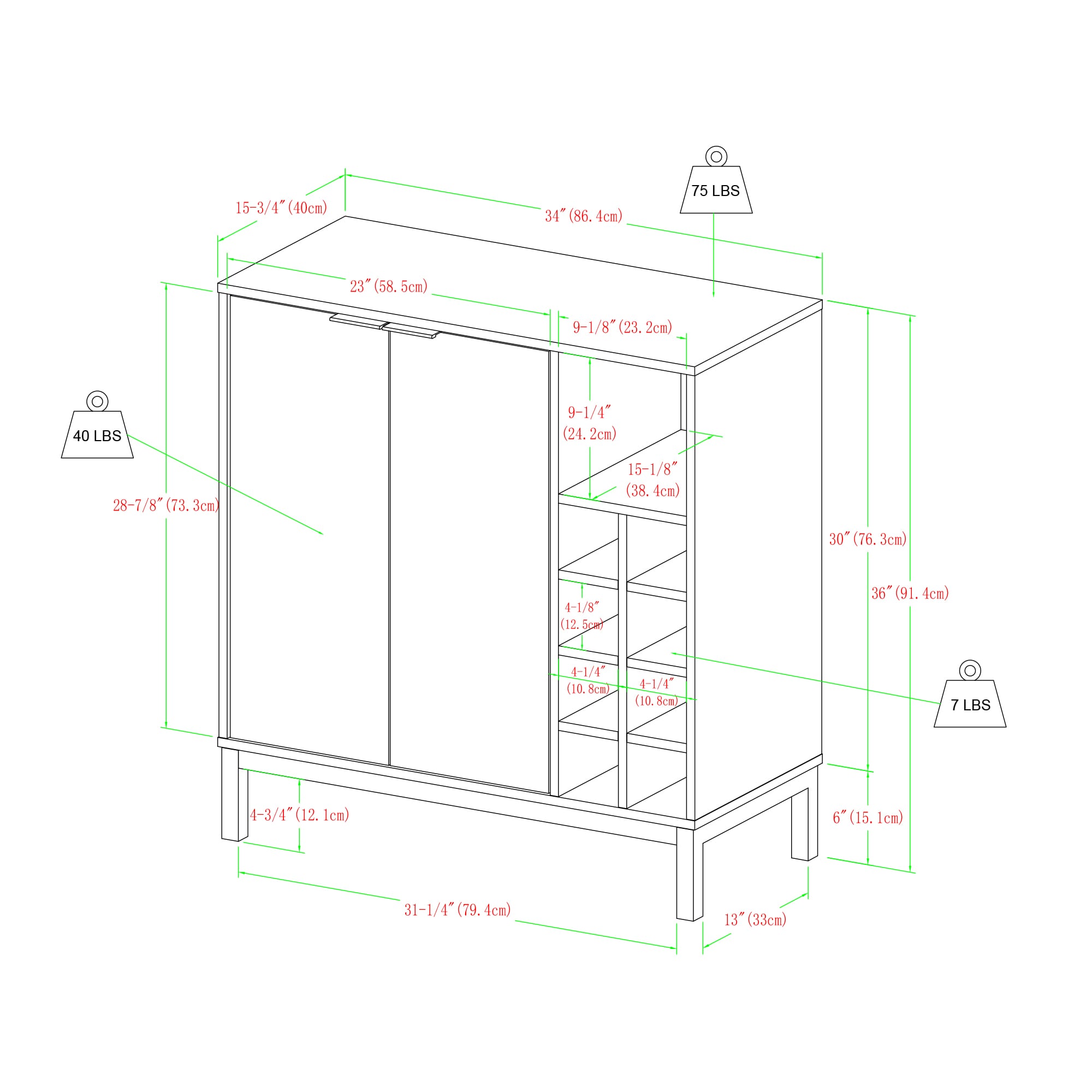Walker Edison LWU34COBCTK Wine-Racks - View #5