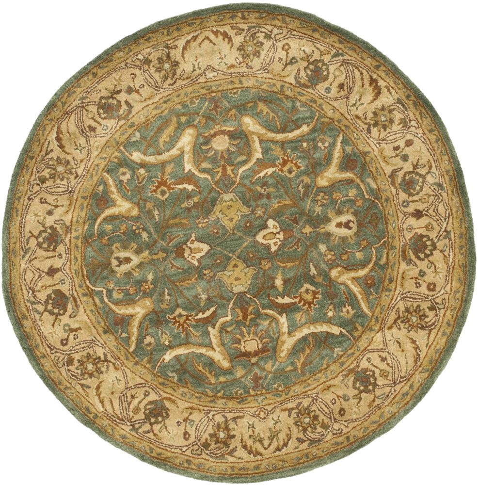 Safavieh HG915A-6R Heritage Agal 6 x 6 (ft) Tufted Wool Blue/Beige Round Indoor Floral/Botanical Oriental Area rug