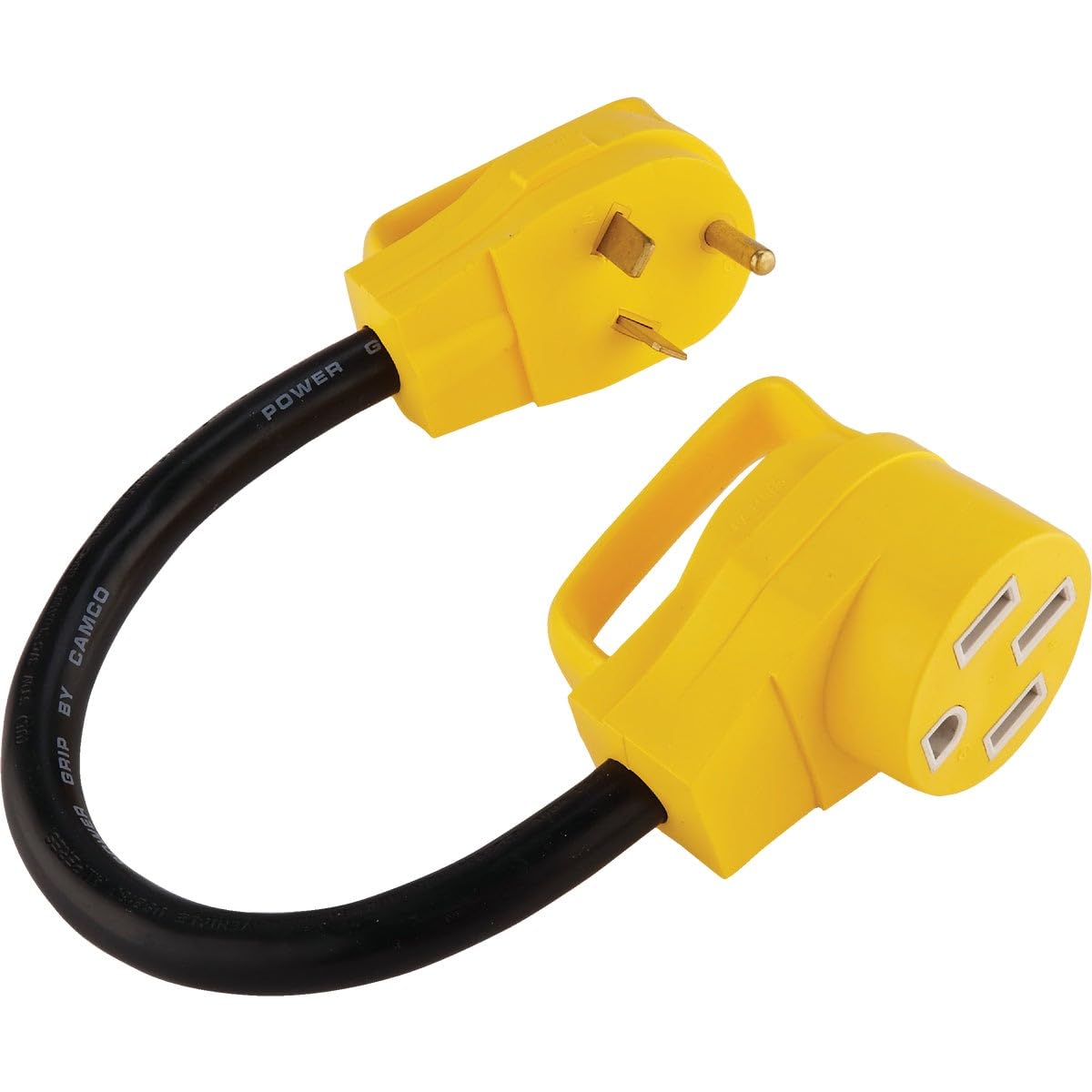 CAMCO  PowerGrip Adapter 30M/50F 18 in Yellow