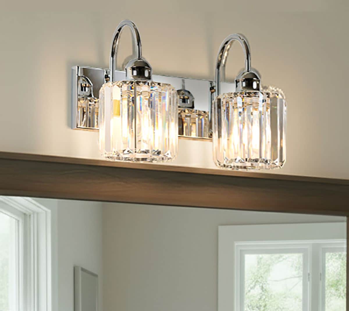 Forclover Vanity Lights 14.29-in 2 Light Chrome Modern/contemporary Bathroom Vanity light