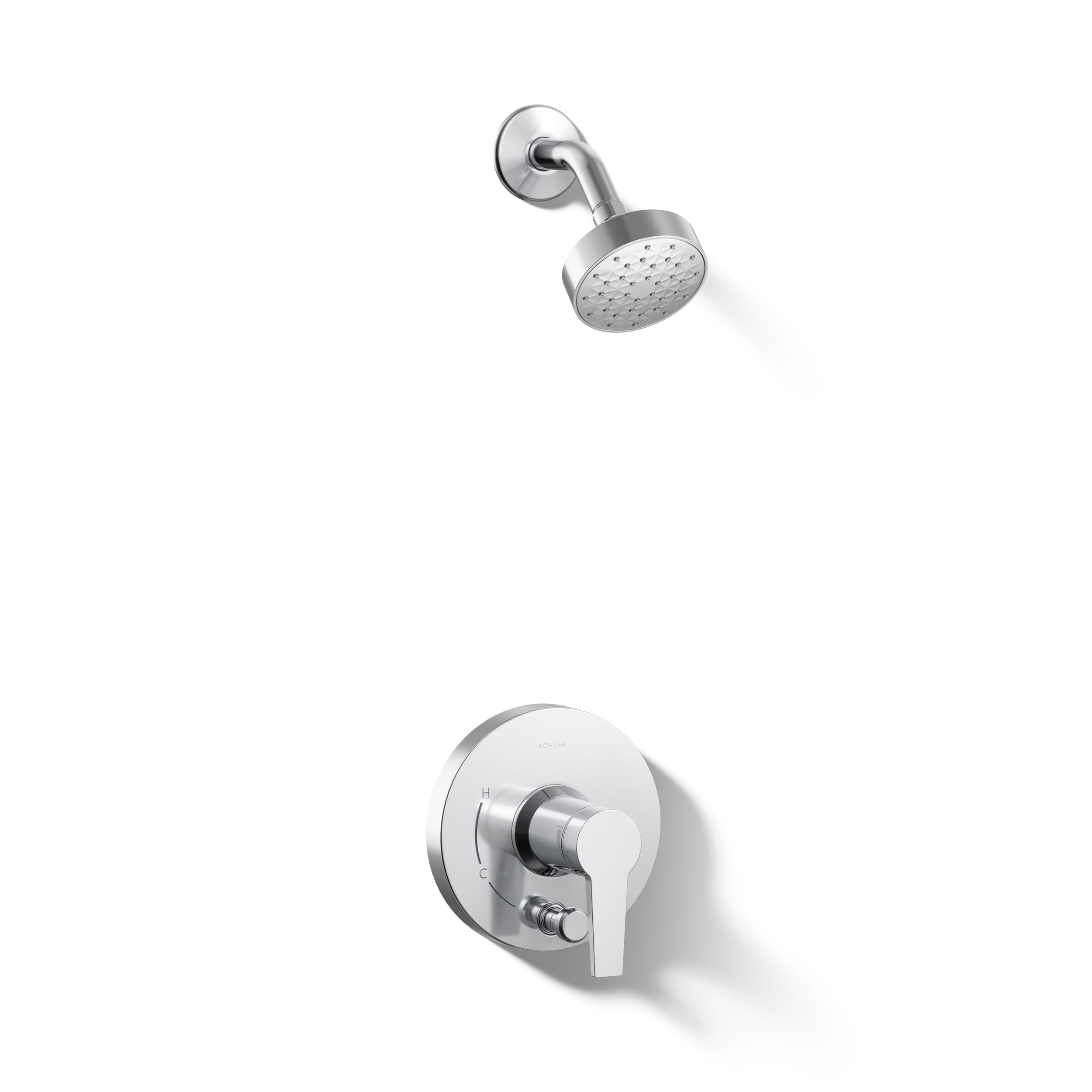 KOHLER - Pitch Polished Chrome 1-handle Single function 5-in Round Shower Faucet ( Valve not Incl...