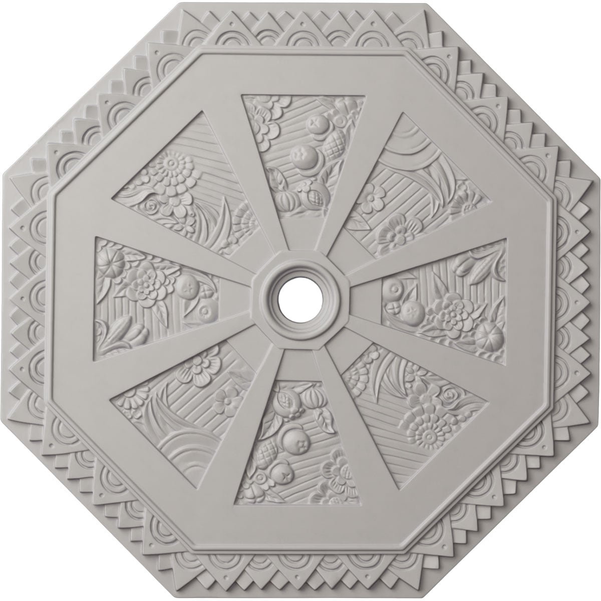 Ekena Millwork CM30SPUWF Spring Octagonal 29.125-in W x 29.125-in L Painted Ultra Pure White Polyurethane Whole Ceiling Medallion