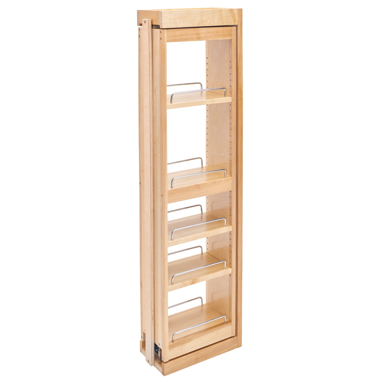 Rev-A-Shelf 321550 6-in W x 42-in H x 11.13-in D 5 -Tier Cabinet-mount Brown Wood Soft Close Pull-out Spice rack