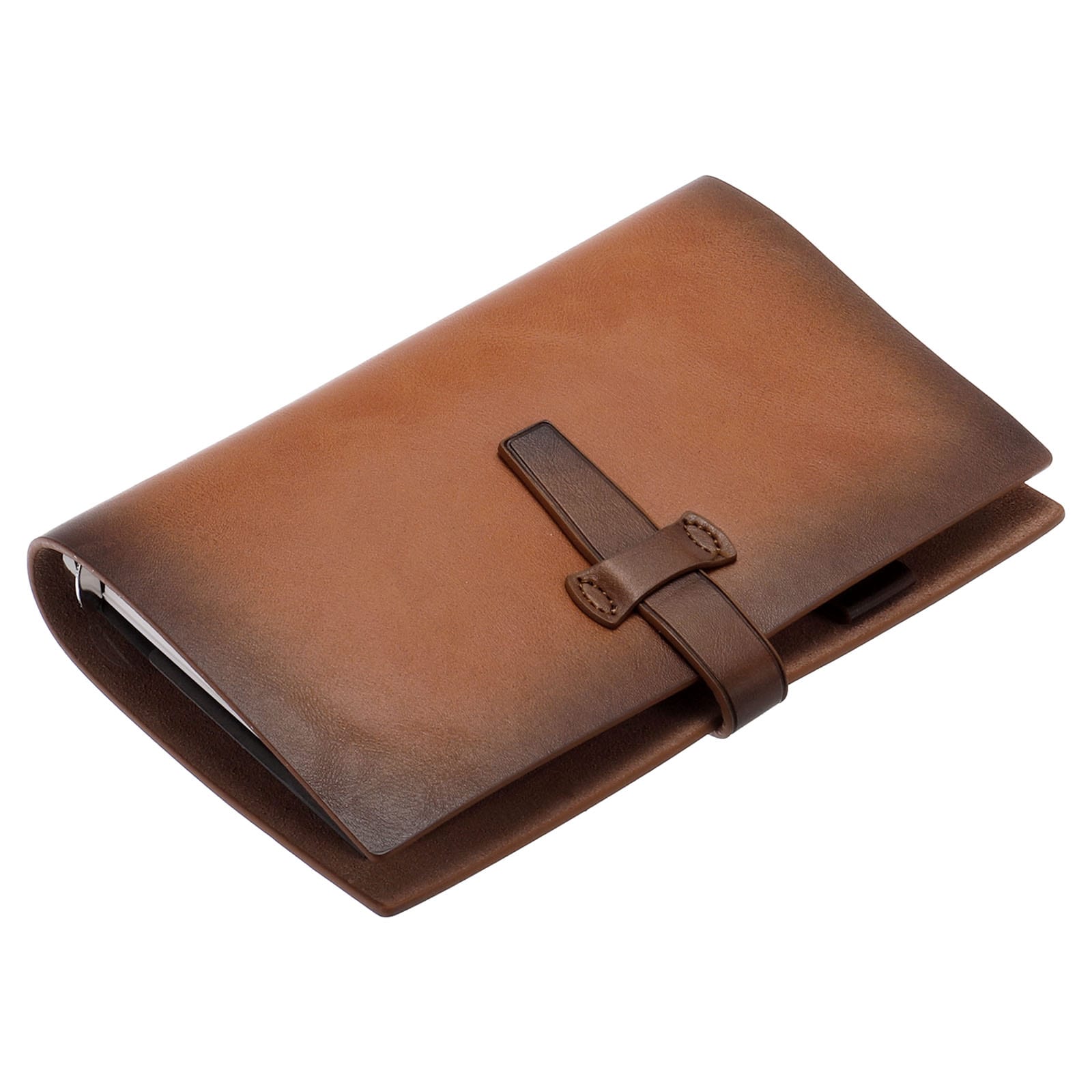 PATIKIL A6 PU Leather Binder Journal Refillable Loose Leaf Personal Planner Organizer Ruled Lined Notebook with Buckle for Business Office Brown