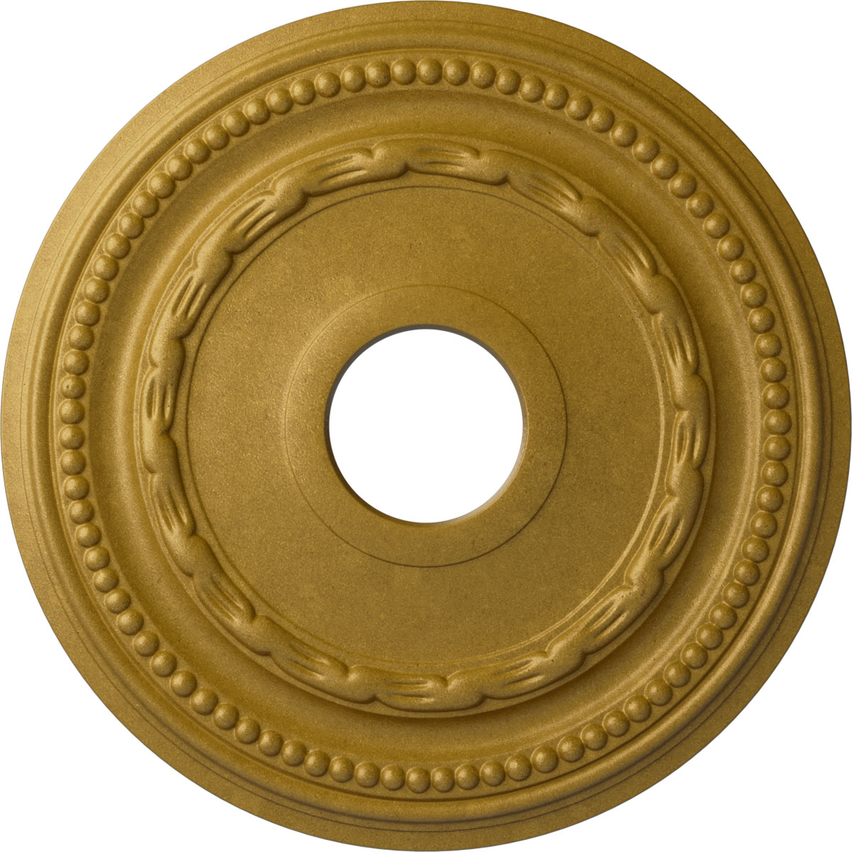 Ekena Millwork CM15FEPGS Federal 15.375-in W x 15.375-in L Painted Pharaohs Gold Polyurethane Whole Ceiling Medallion