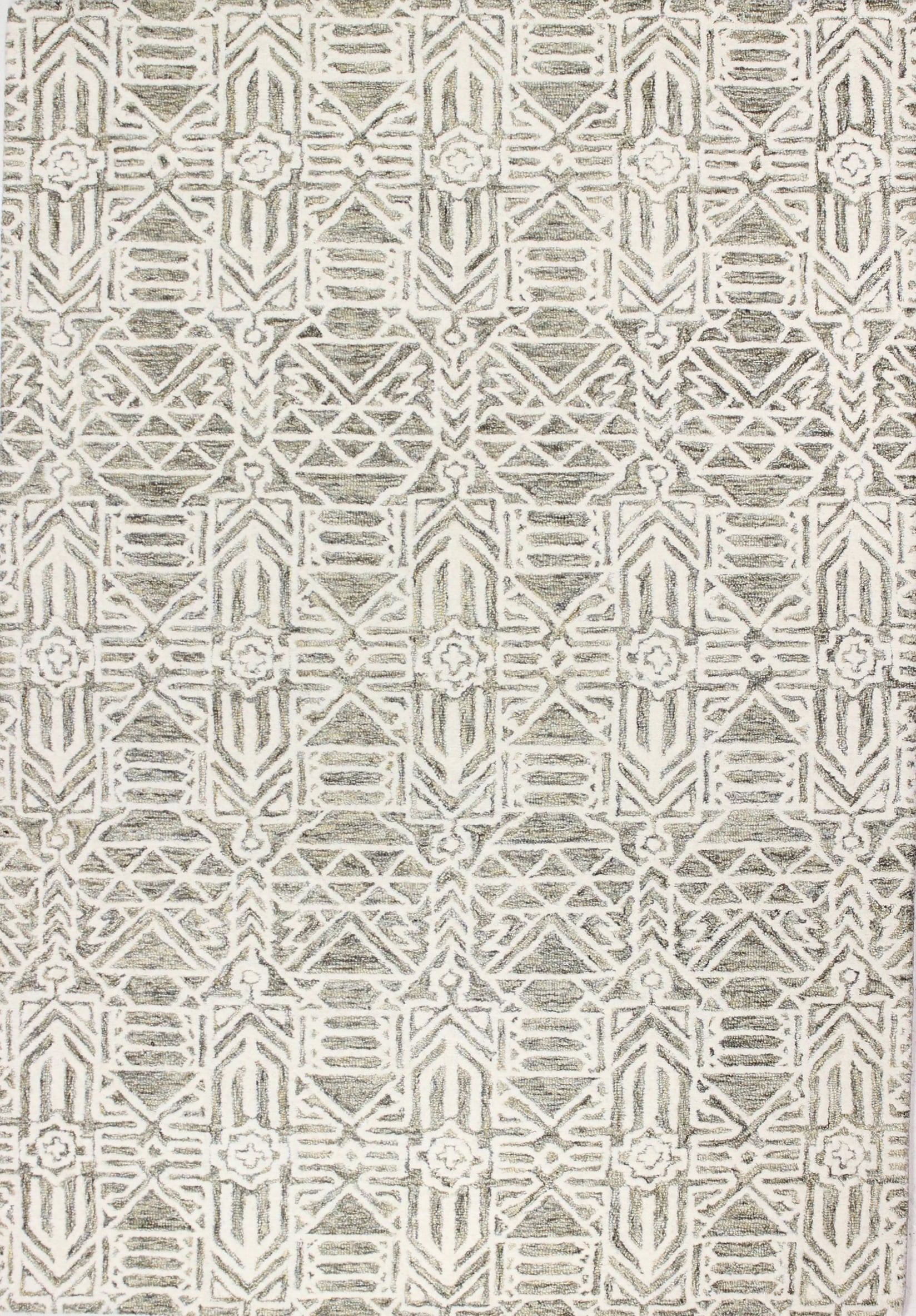 Bashian 649652292601 4 X 6 (ft) Wool Ivory/Gold Indoor Geometric Moroccan Area Rug