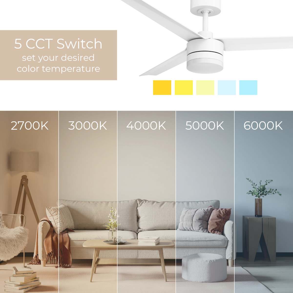 East Grove Home E-FR-012452L-WT Ceiling-Fans - View #4