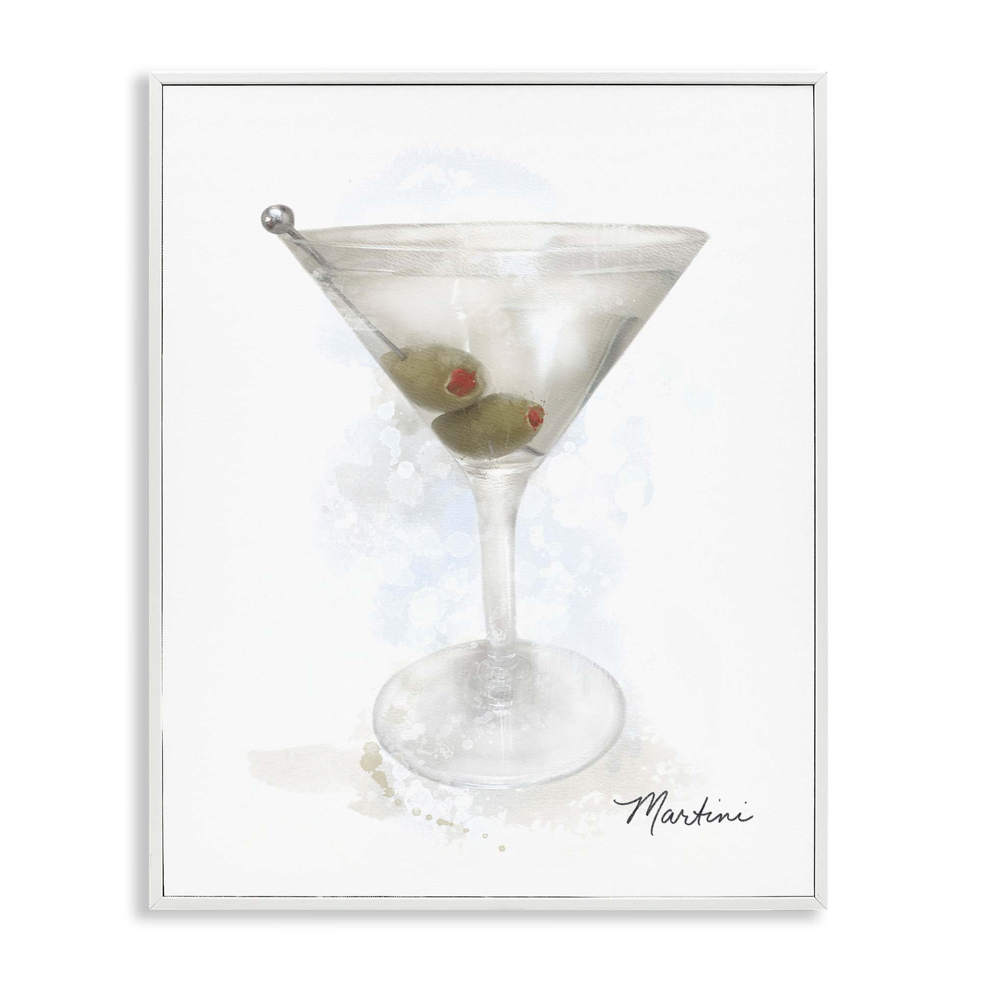 Stupell Industries BS-511-WFR-11X14 Soft Muted Martini White Framed Giclee Art By Matthew Piotrowicz 11 x 14
