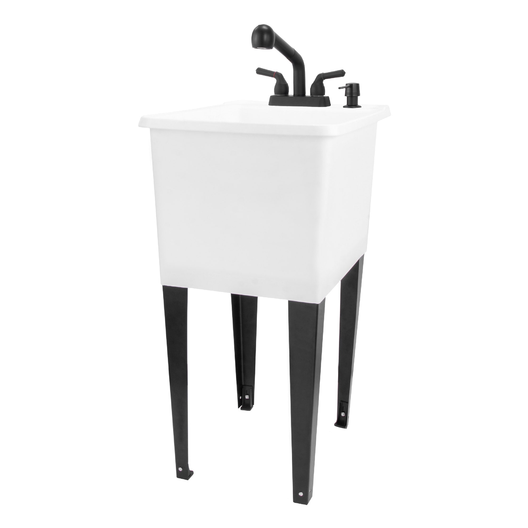 Style Selections 21.4-in x 24.1-in 1-Basin Light Gray Freestanding Utility  Tub with Drain with Faucet in the Utility Sinks department at