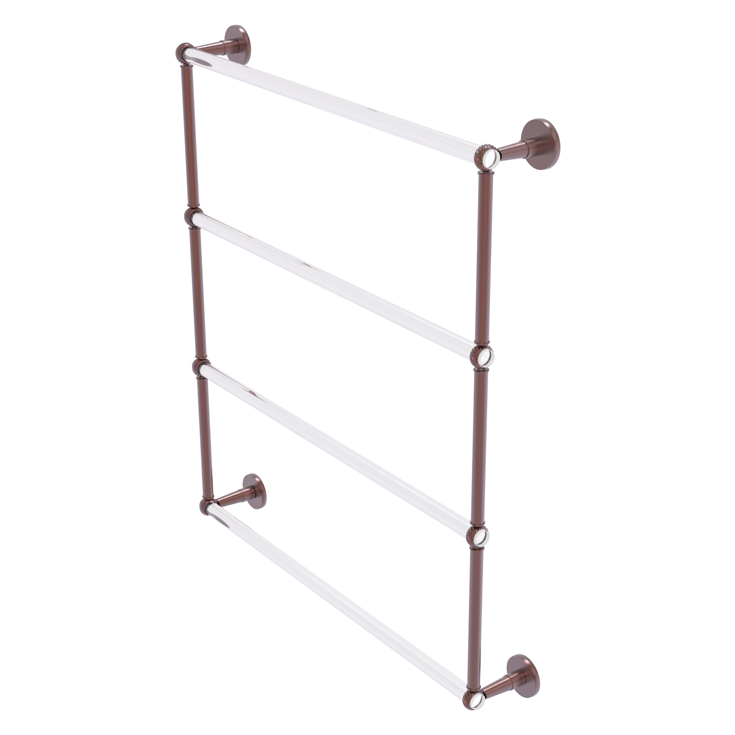 Allied Brass CV-28T-30-CA Clearview 30-in double Antique Copper Wall mount 4-tier Towel Bar