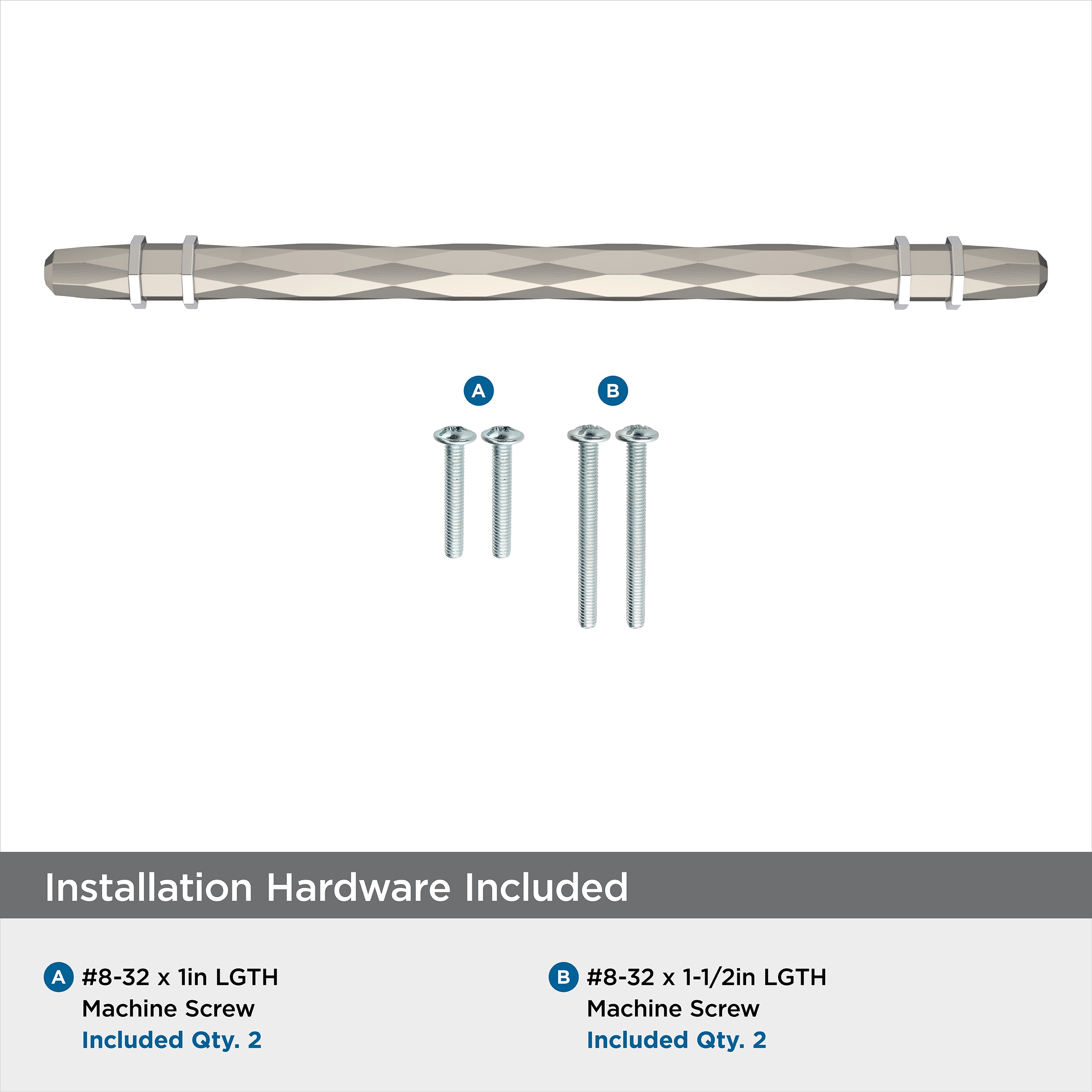 Brushed Nickel Modern Cabinet Bar Pull with Mounting Hardware