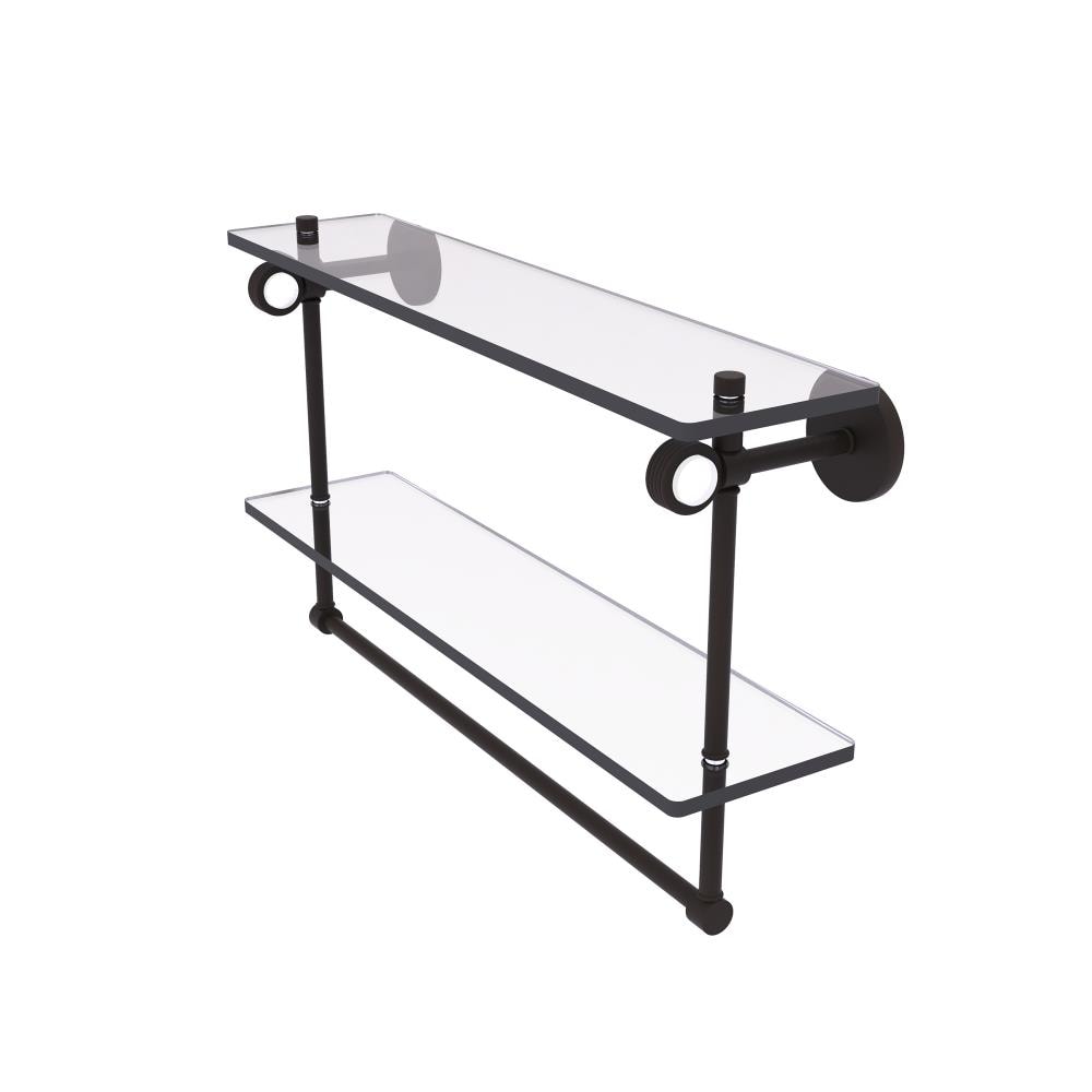 Allied Brass CV-2TBG-22-ORB Clearview Oil Rubbed Bronze 2 -Tier Wall mount Bathroom Shelf ( 22-in x 12.8-in x 5-in )
