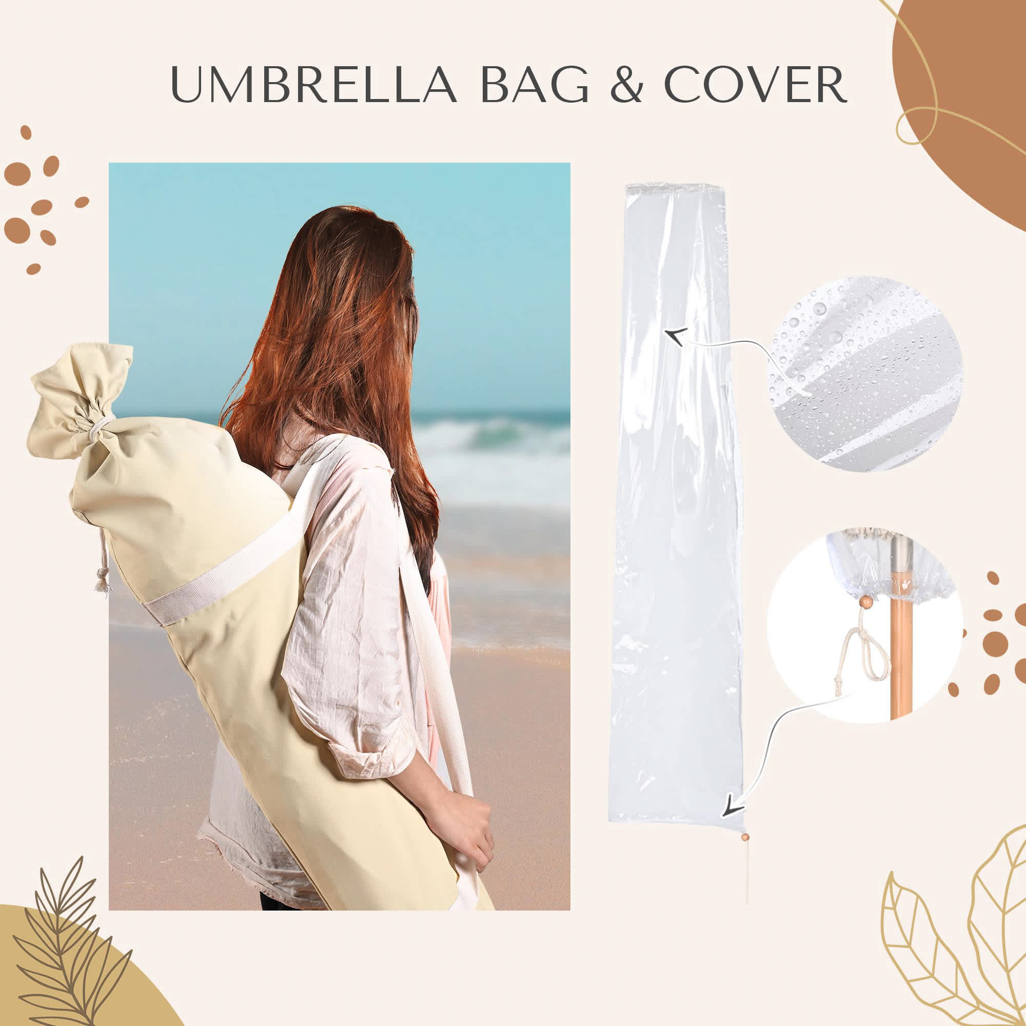 LAGarden 07LAU003-BH9-P2BT-LO Beach-Umbrellas - View #6