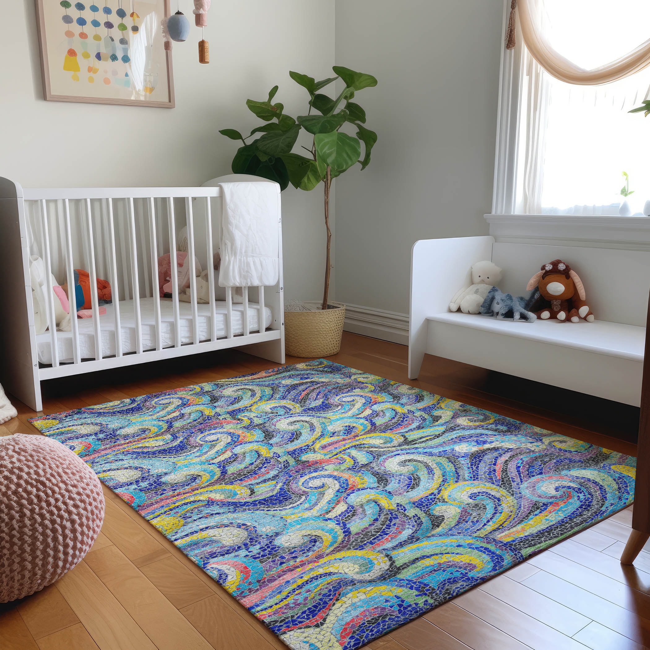 Addison Rugs AMF193OC30X46 Mayfield AMF193OC 2 x 3 (ft) Loomed Polyester Ocean Rectangular Indoor Geometric Machine washable Area rug