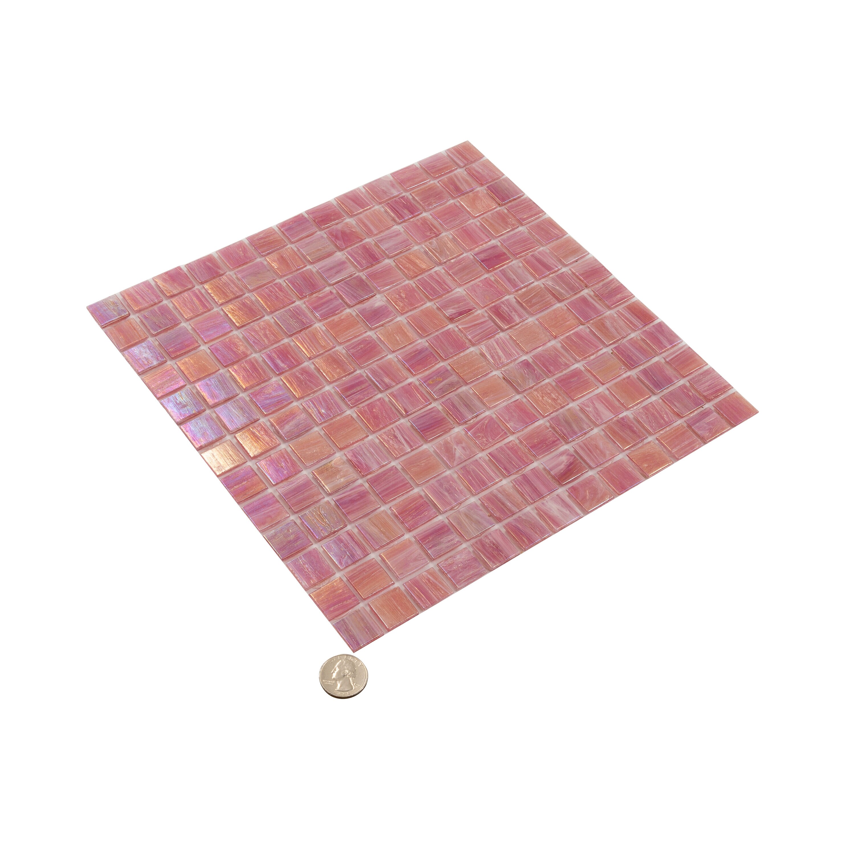 Apollo Tile Nacreous Punch Pink 12-in x 12-in Glossy Glass Uniform Squares Floor and Wall Tile (20-sq. ft/ Carton)