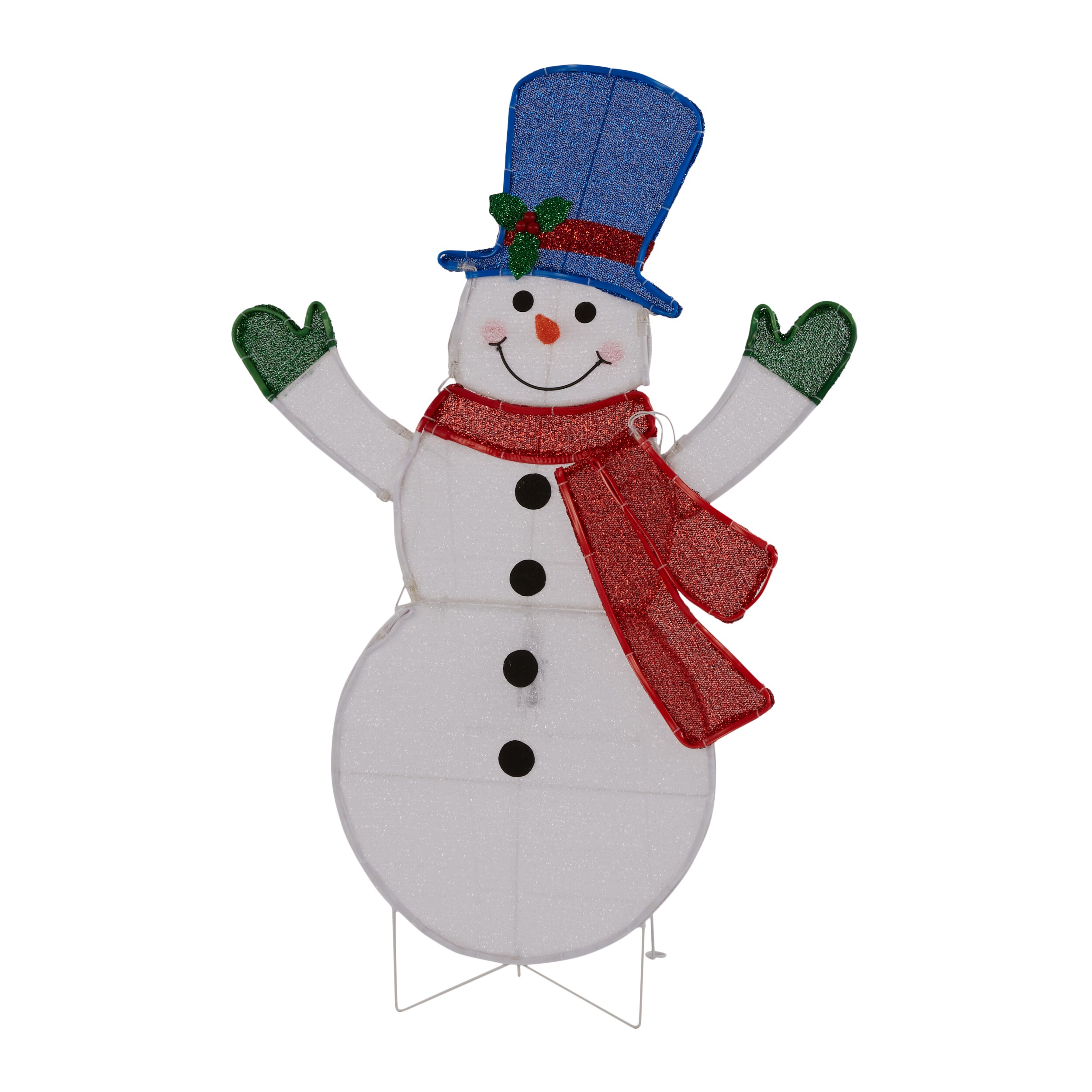 Holiday Living 44-in Snowman Free Standing Decoration with White