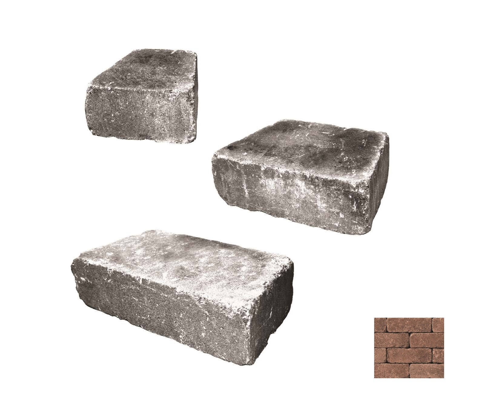 Belgard 16250437 4-in H x 1.33-in L x 8-in D Aspen Blend Concrete Retaining Wall Block