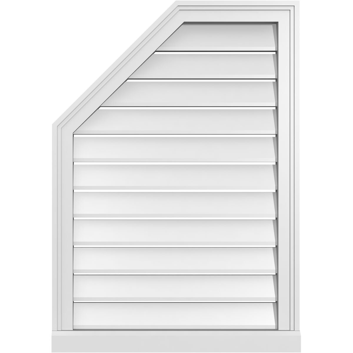 Ekena Millwork GVPOL24X3403SF 24-Inches x 34-Inches Off-white Octagon PVC Gable Louver Vent